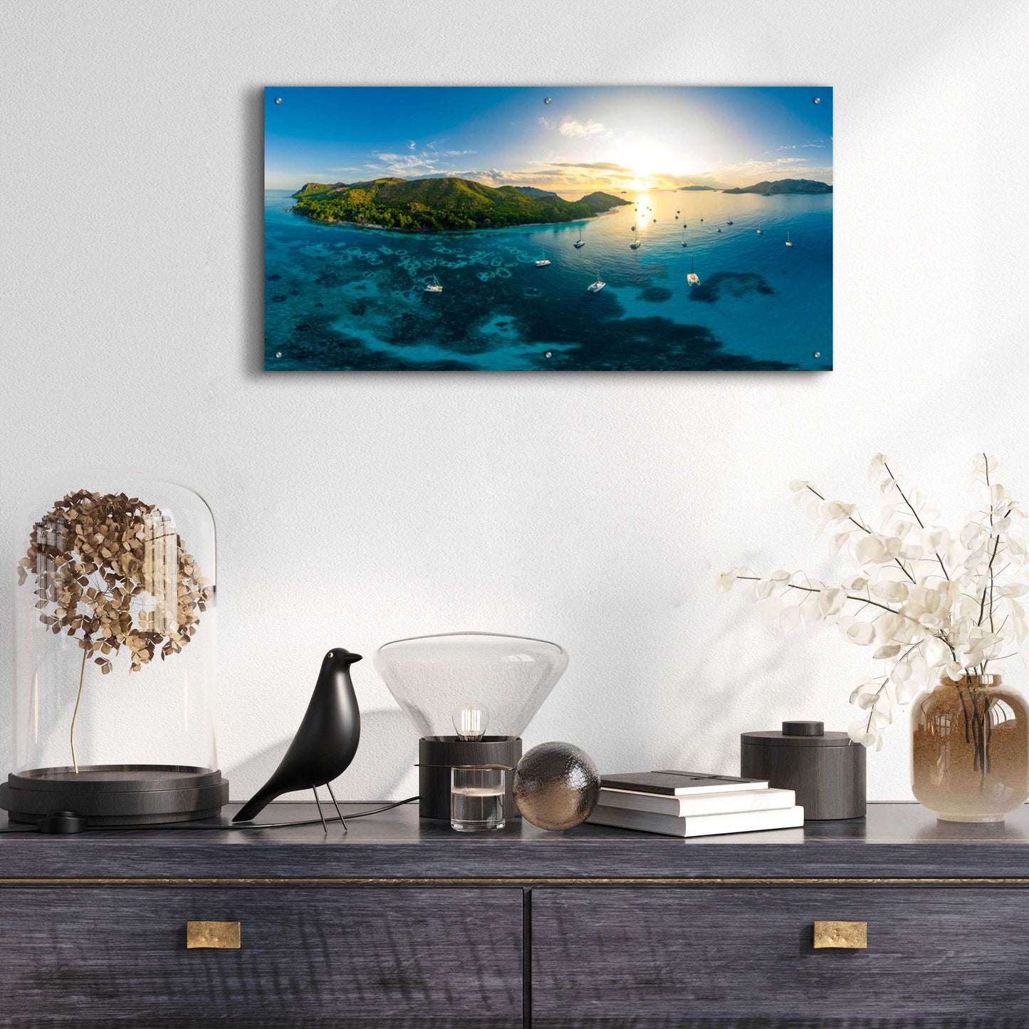 Epic Art 'Seychelles Dreams' by Epic Portfolio, Acrylic Glass Wall Art,48x24