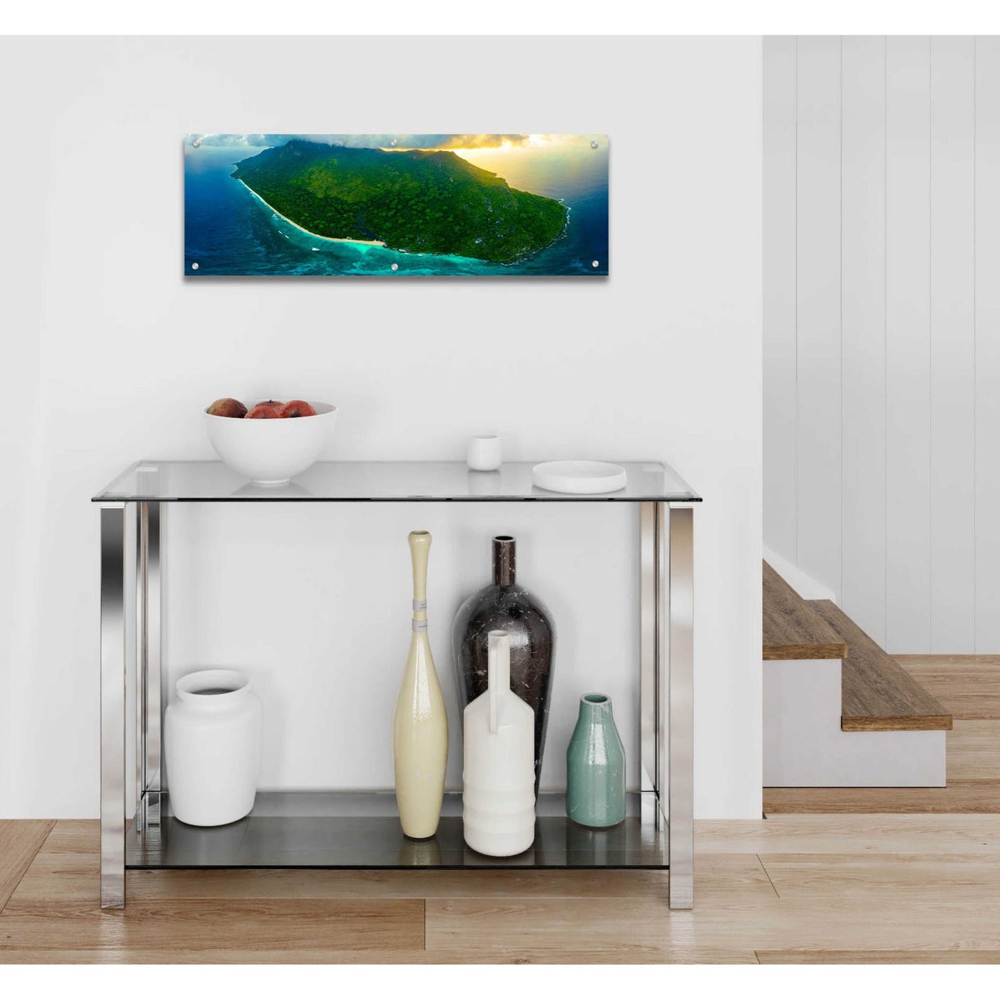 Epic Art 'Green Seychelles' by Epic Portfolio, Acrylic Glass Wall Art,36x12