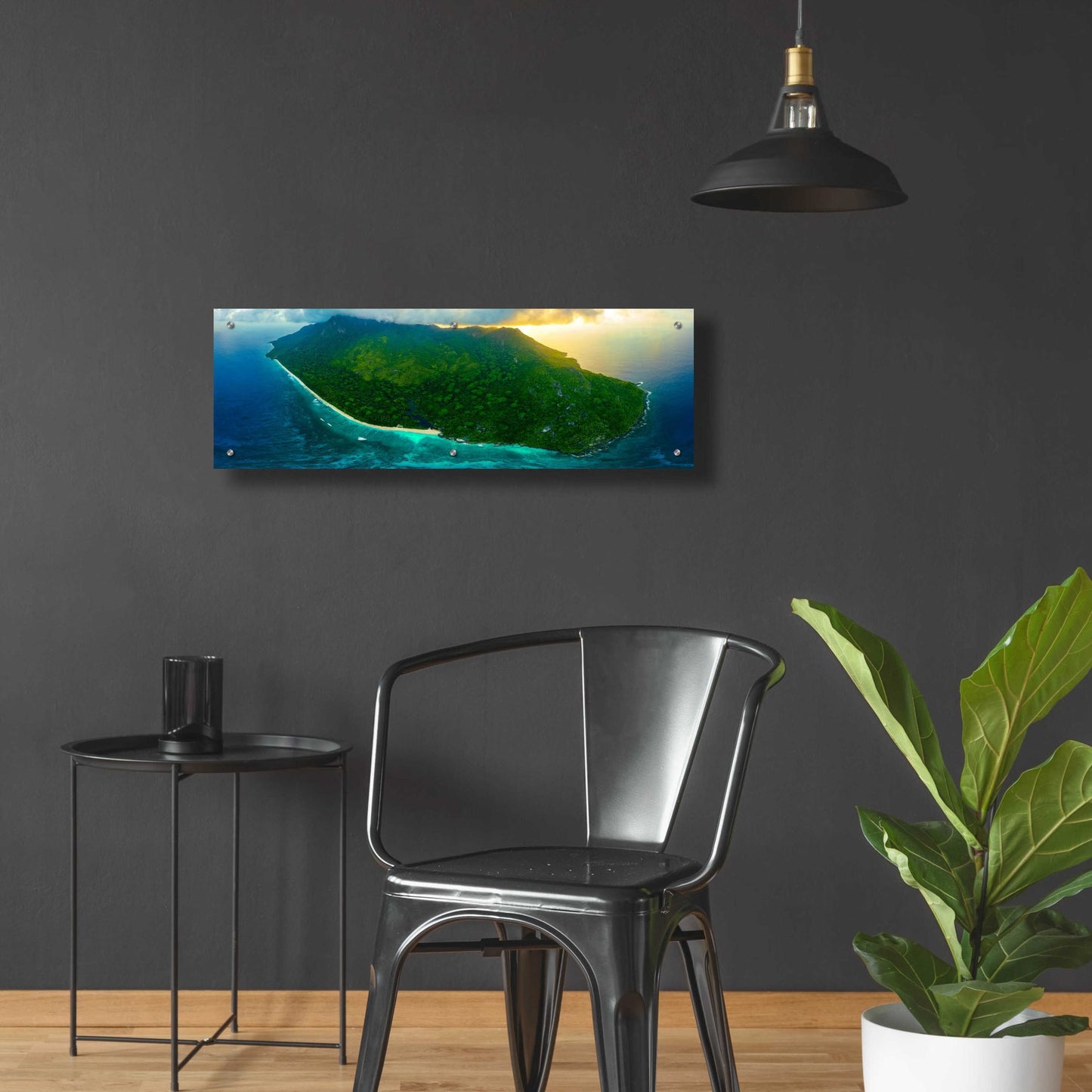 Epic Art 'Green Seychelles' by Epic Portfolio, Acrylic Glass Wall Art,36x12