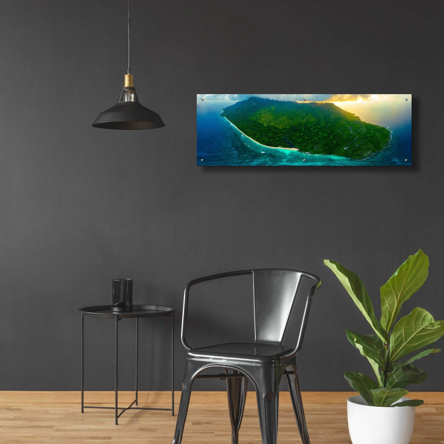 Epic Art 'Green Seychelles' by Epic Portfolio, Acrylic Glass Wall Art,48x16