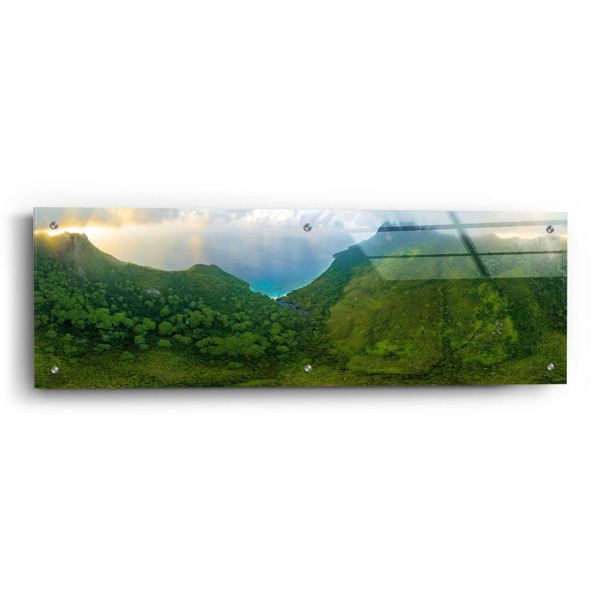 Epic Art 'Seychelles Forest' by Epic Portfolio, Acrylic Glass Wall Art,36x12