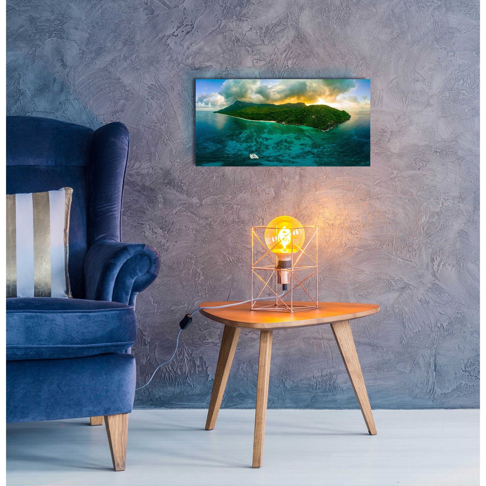 Epic Art 'Seychelles - Siloutte Island' by Epic Portfolio, Acrylic Glass Wall Art,24x12