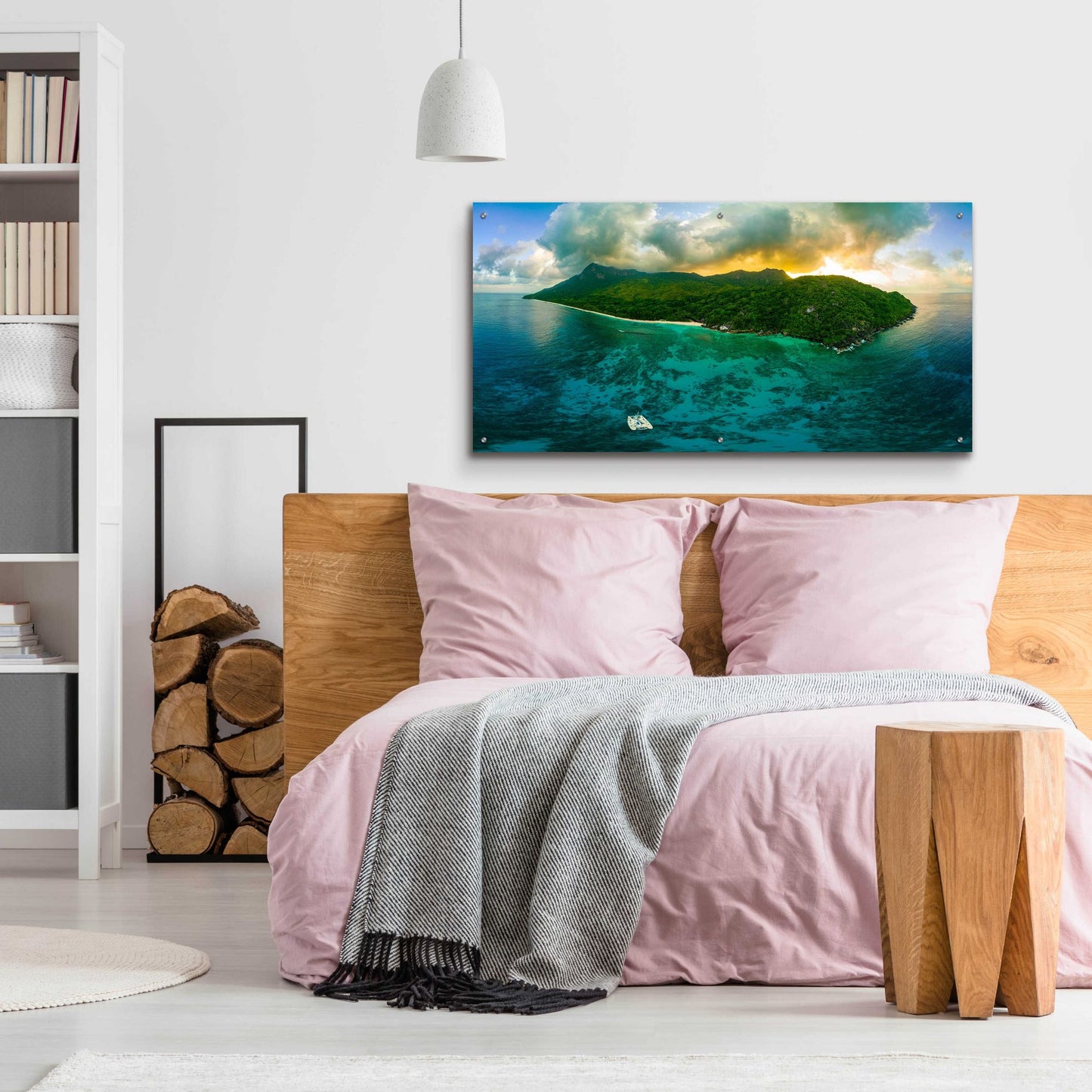 Epic Art 'Seychelles - Siloutte Island' by Epic Portfolio, Acrylic Glass Wall Art,48x24