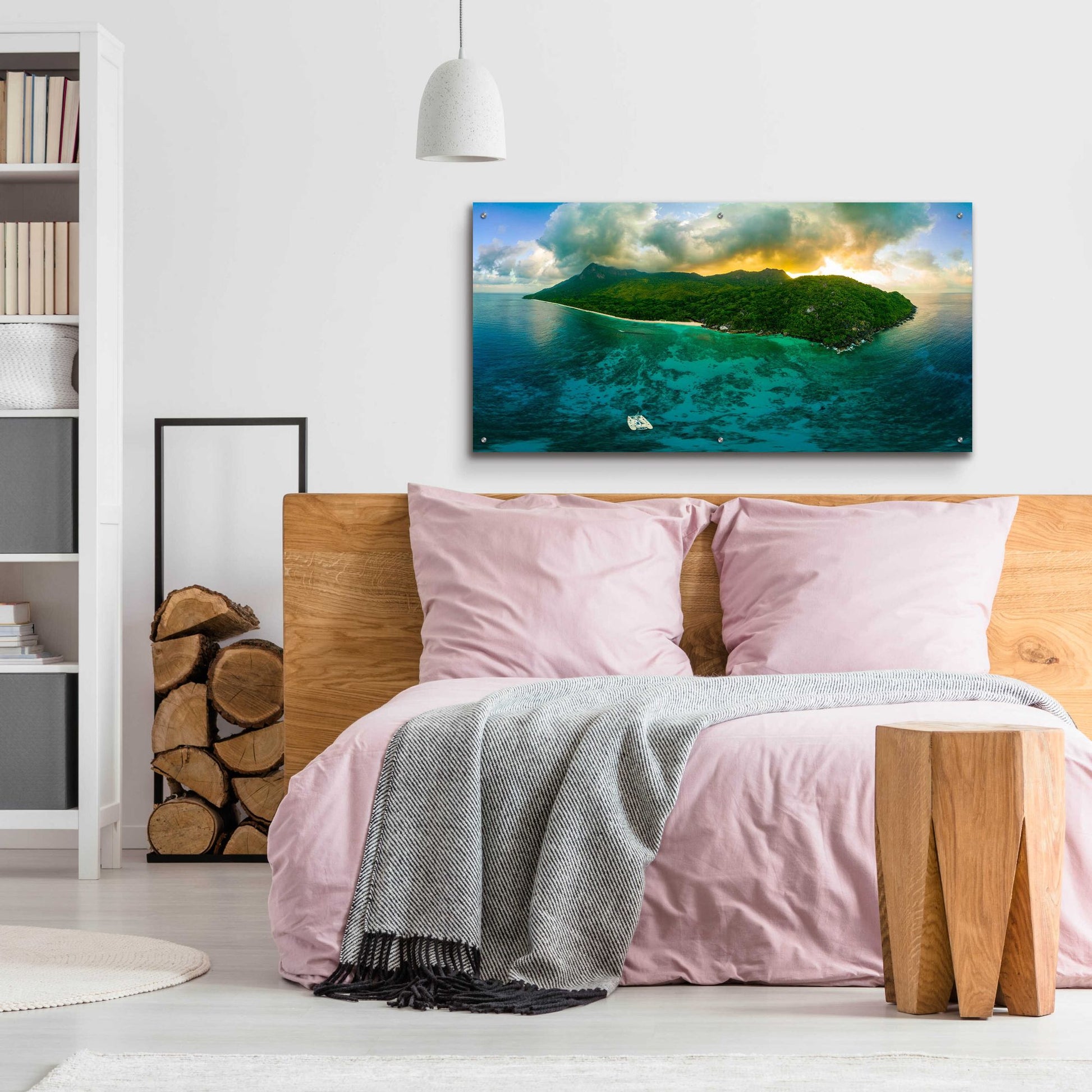 Epic Art 'Seychelles - Siloutte Island' by Epic Portfolio, Acrylic Glass Wall Art,48x24