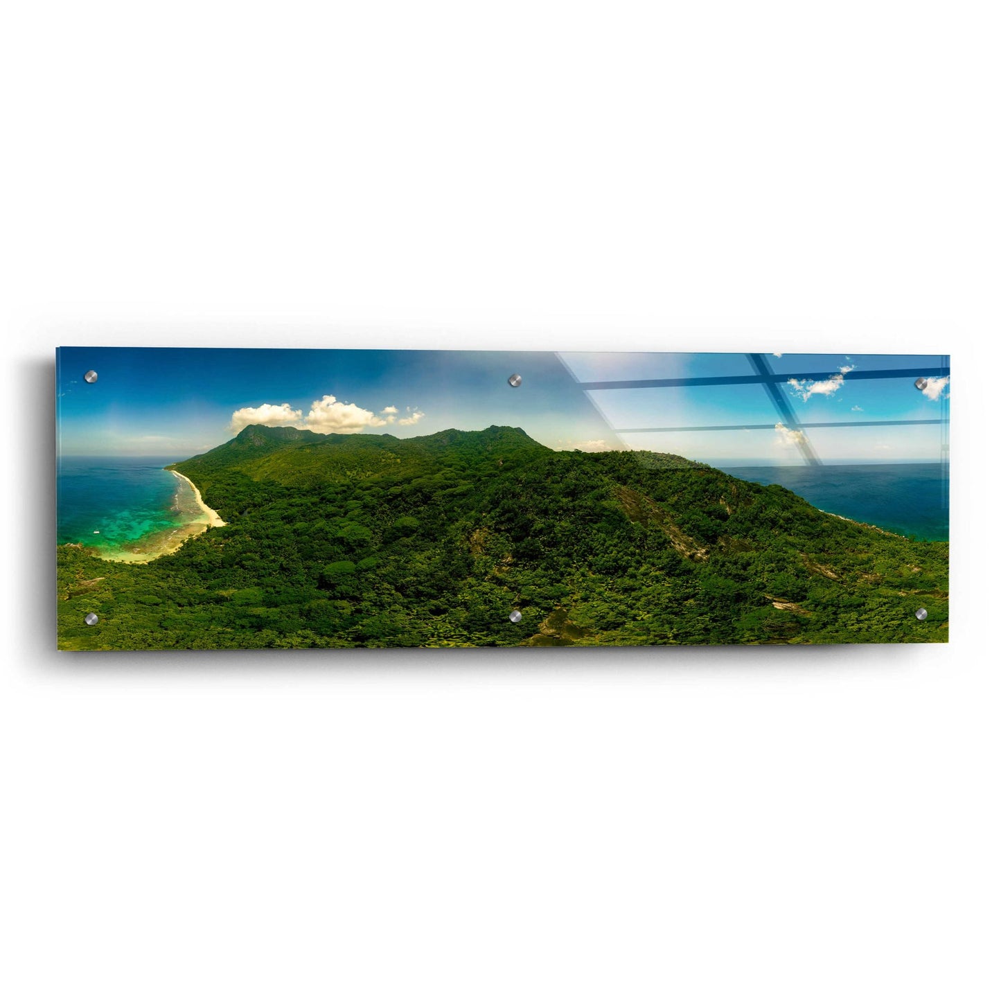 Epic Art 'Seychelles -Inside Siloutte Island ' by Epic Portfolio, Acrylic Glass Wall Art,36x12