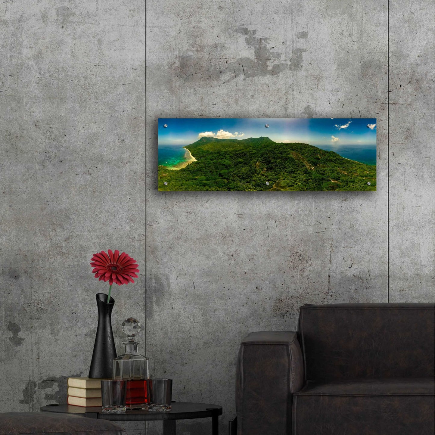 Epic Art 'Seychelles -Inside Siloutte Island ' by Epic Portfolio, Acrylic Glass Wall Art,36x12