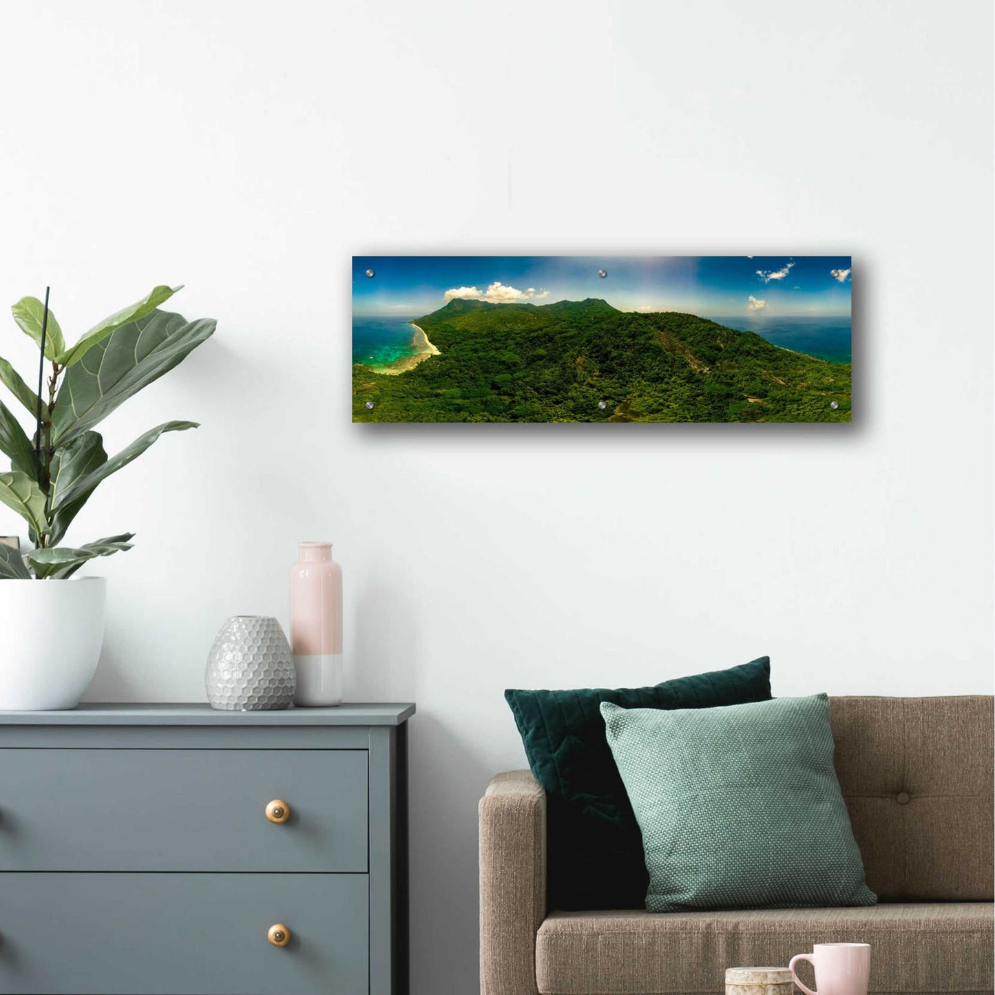 Epic Art 'Seychelles -Inside Siloutte Island ' by Epic Portfolio, Acrylic Glass Wall Art,36x12