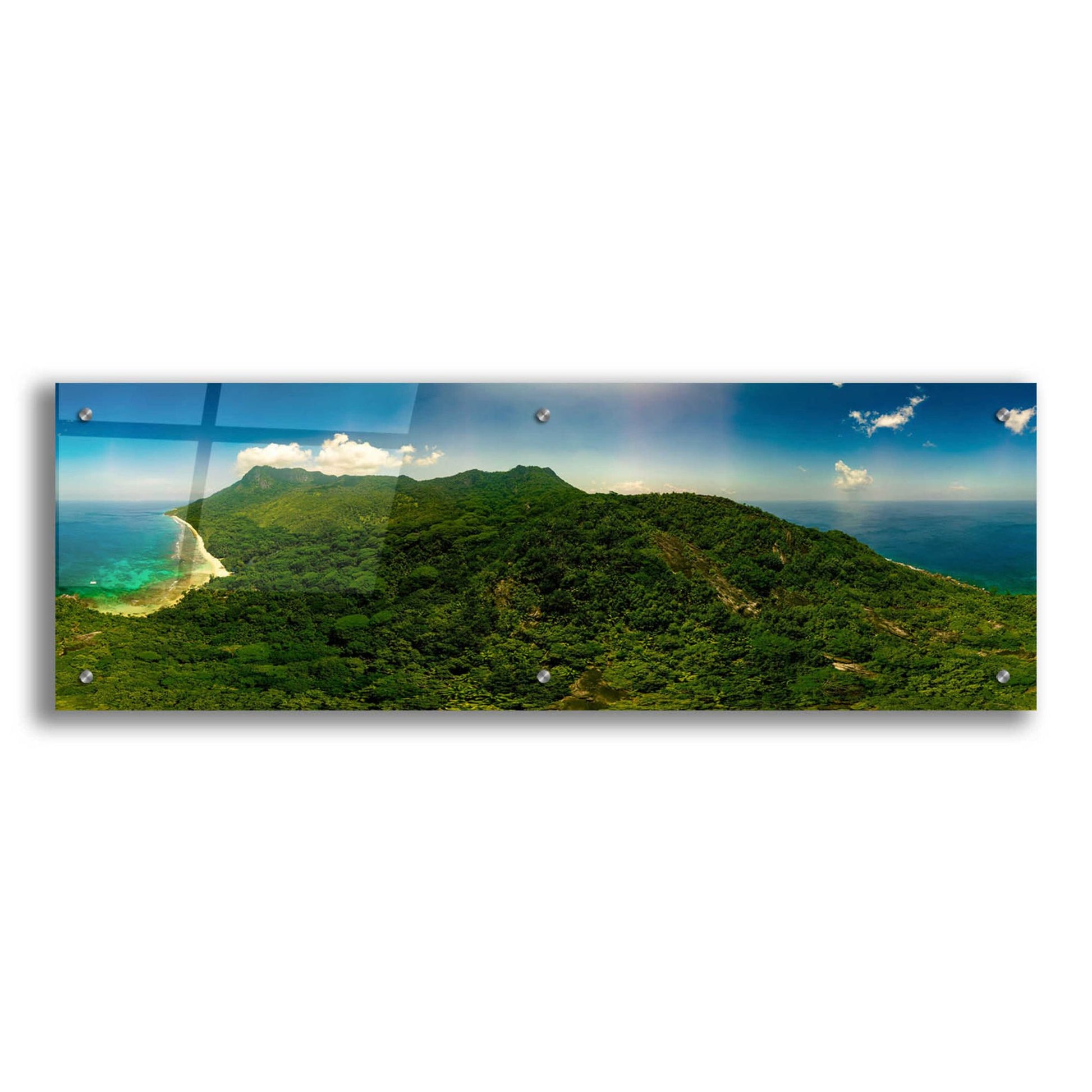 Epic Art 'Seychelles -Inside Siloutte Island ' by Epic Portfolio, Acrylic Glass Wall Art,36x12