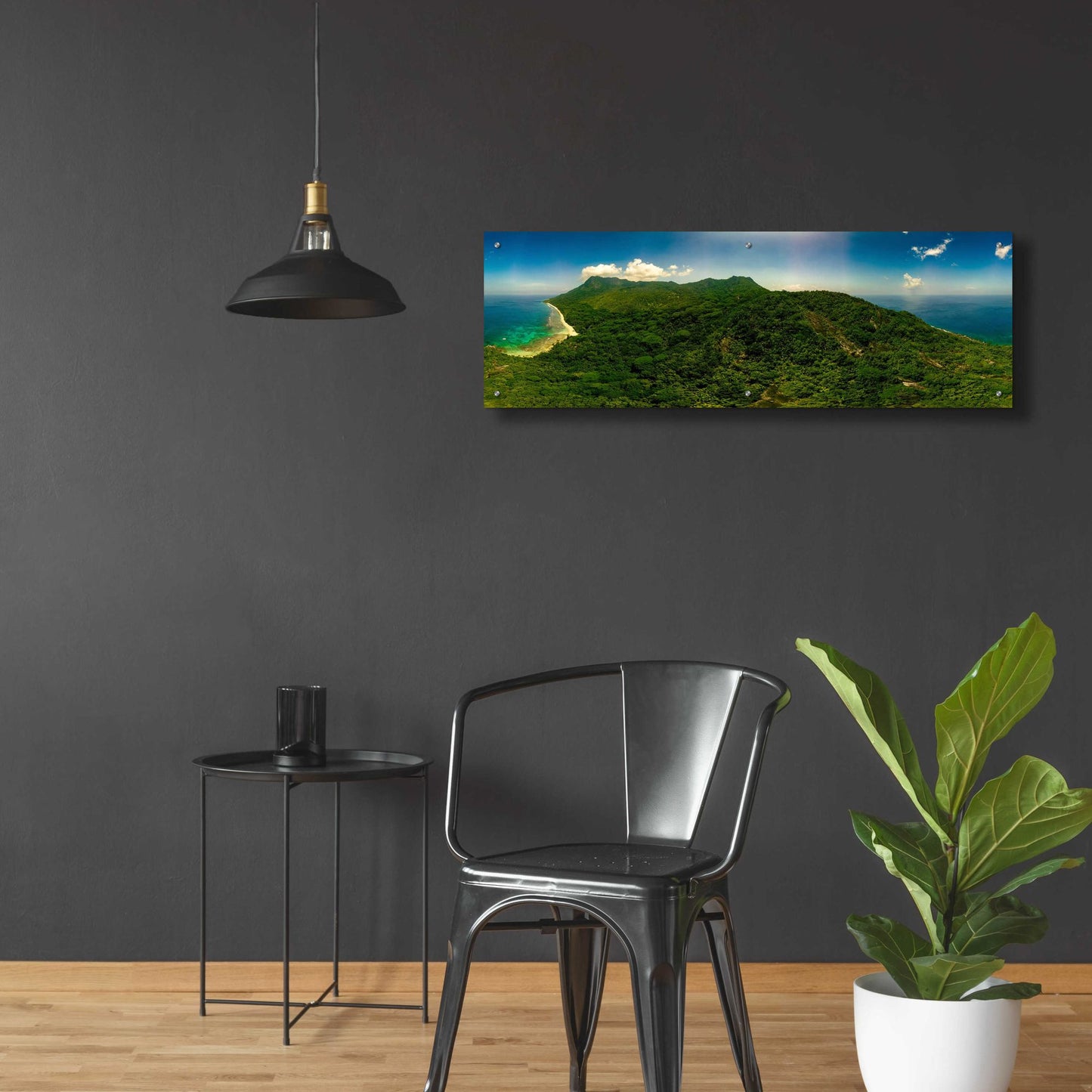 Epic Art 'Seychelles -Inside Siloutte Island ' by Epic Portfolio, Acrylic Glass Wall Art,48x16