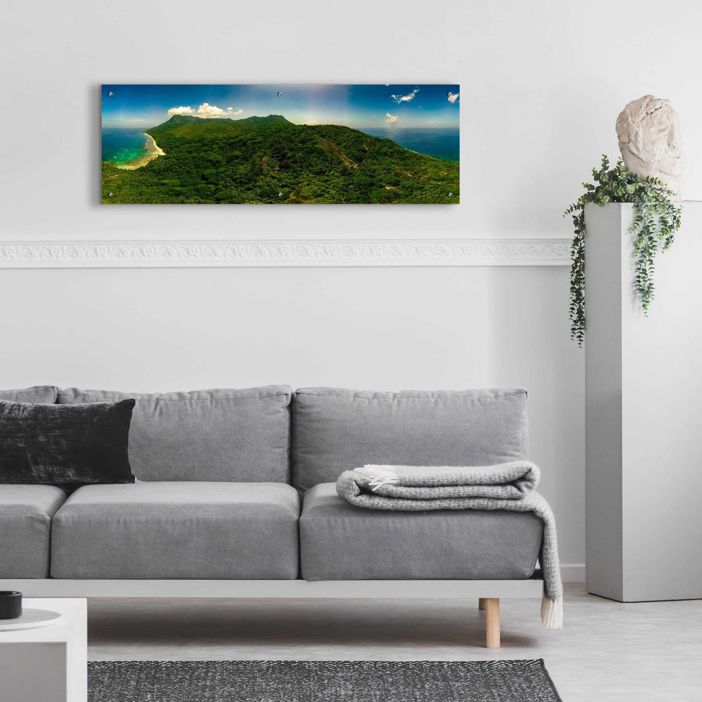 Epic Art 'Seychelles -Inside Siloutte Island ' by Epic Portfolio, Acrylic Glass Wall Art,48x16