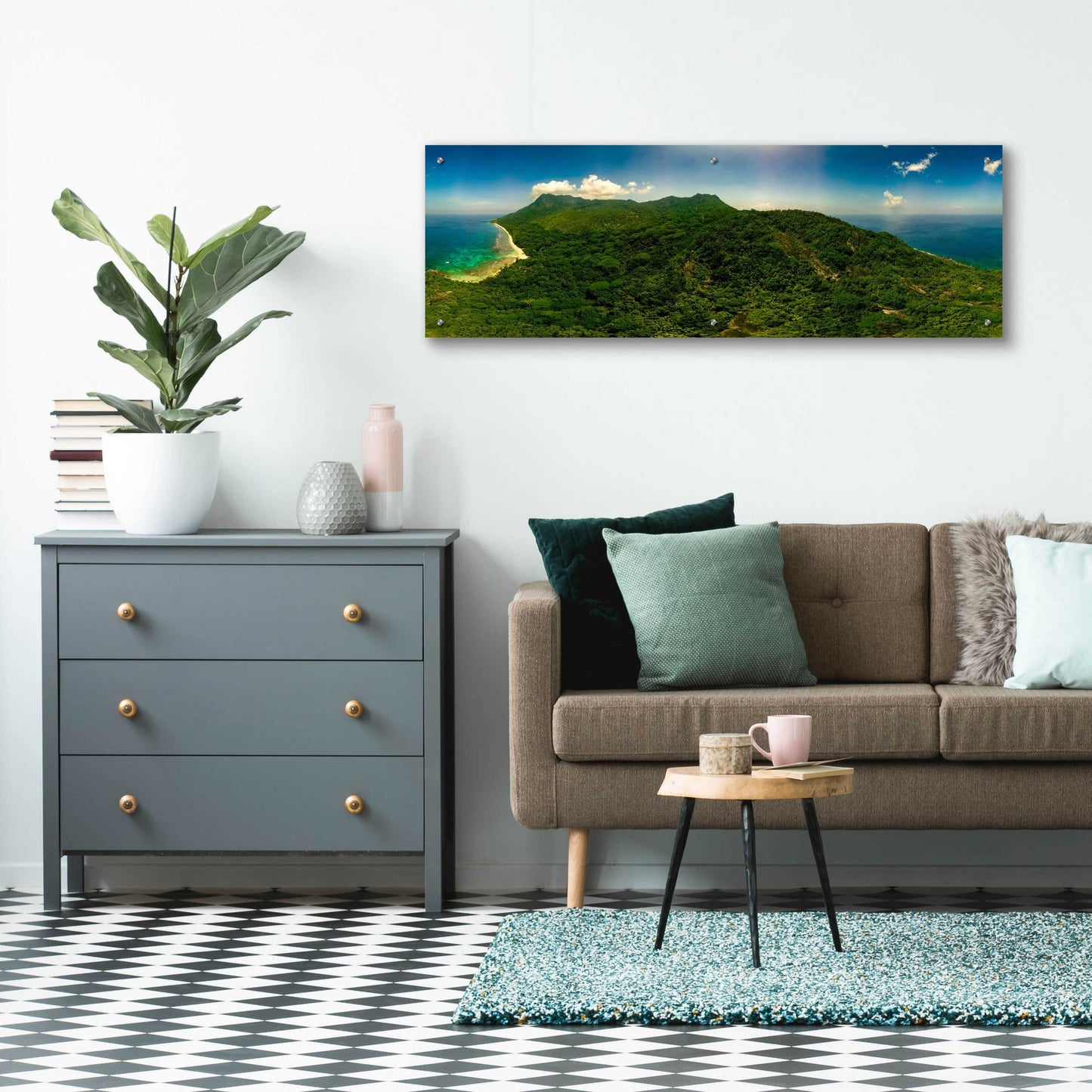 Epic Art 'Seychelles -Inside Siloutte Island ' by Epic Portfolio, Acrylic Glass Wall Art,48x16