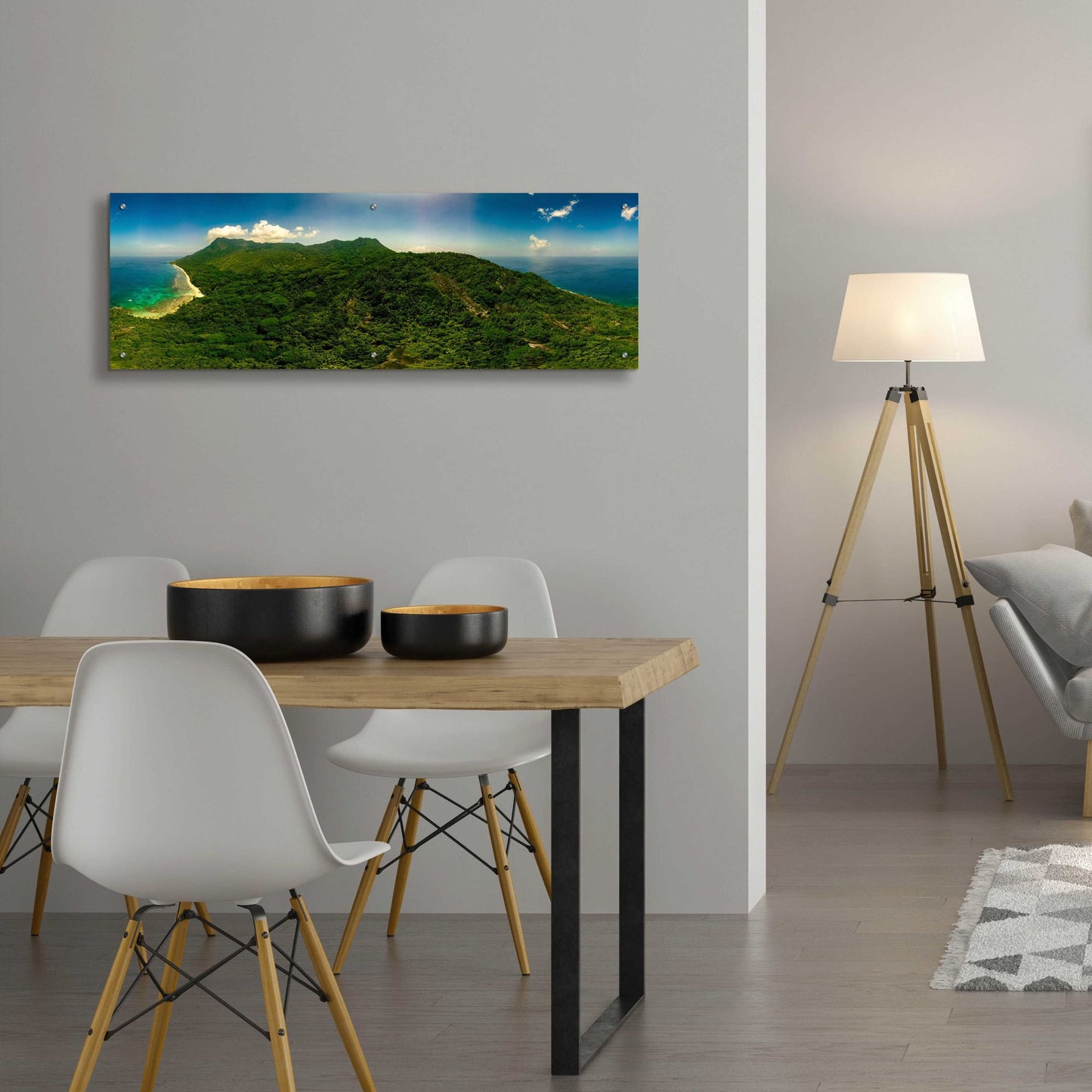 Epic Art 'Seychelles -Inside Siloutte Island ' by Epic Portfolio, Acrylic Glass Wall Art,48x16