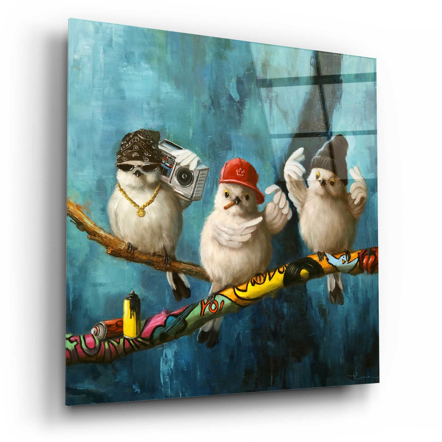 Epic Art 'Birdz in da Hood No. 2' by Lucia Heffernan,12x12