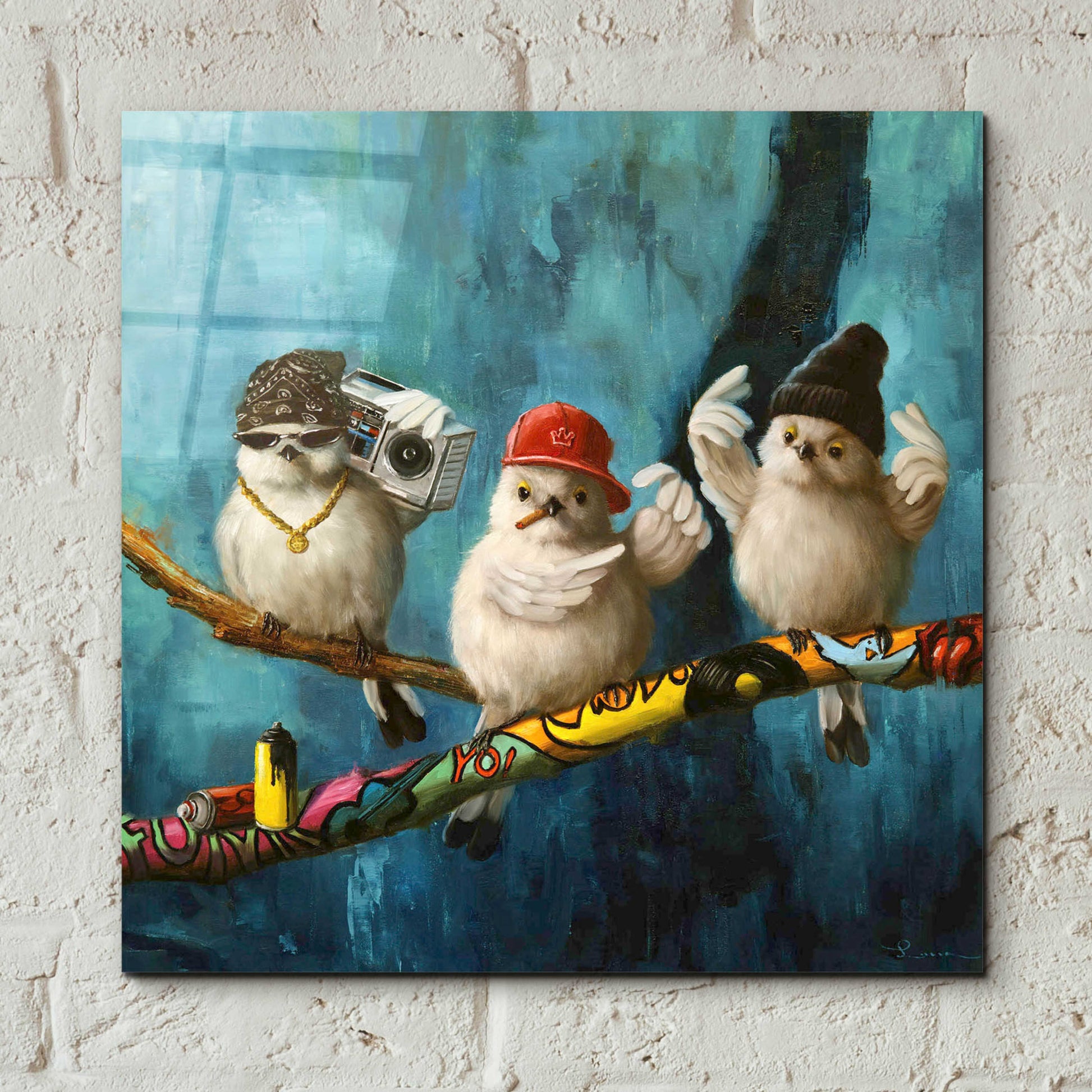 Epic Art 'Birdz in da Hood No. 2' by Lucia Heffernan,12x12