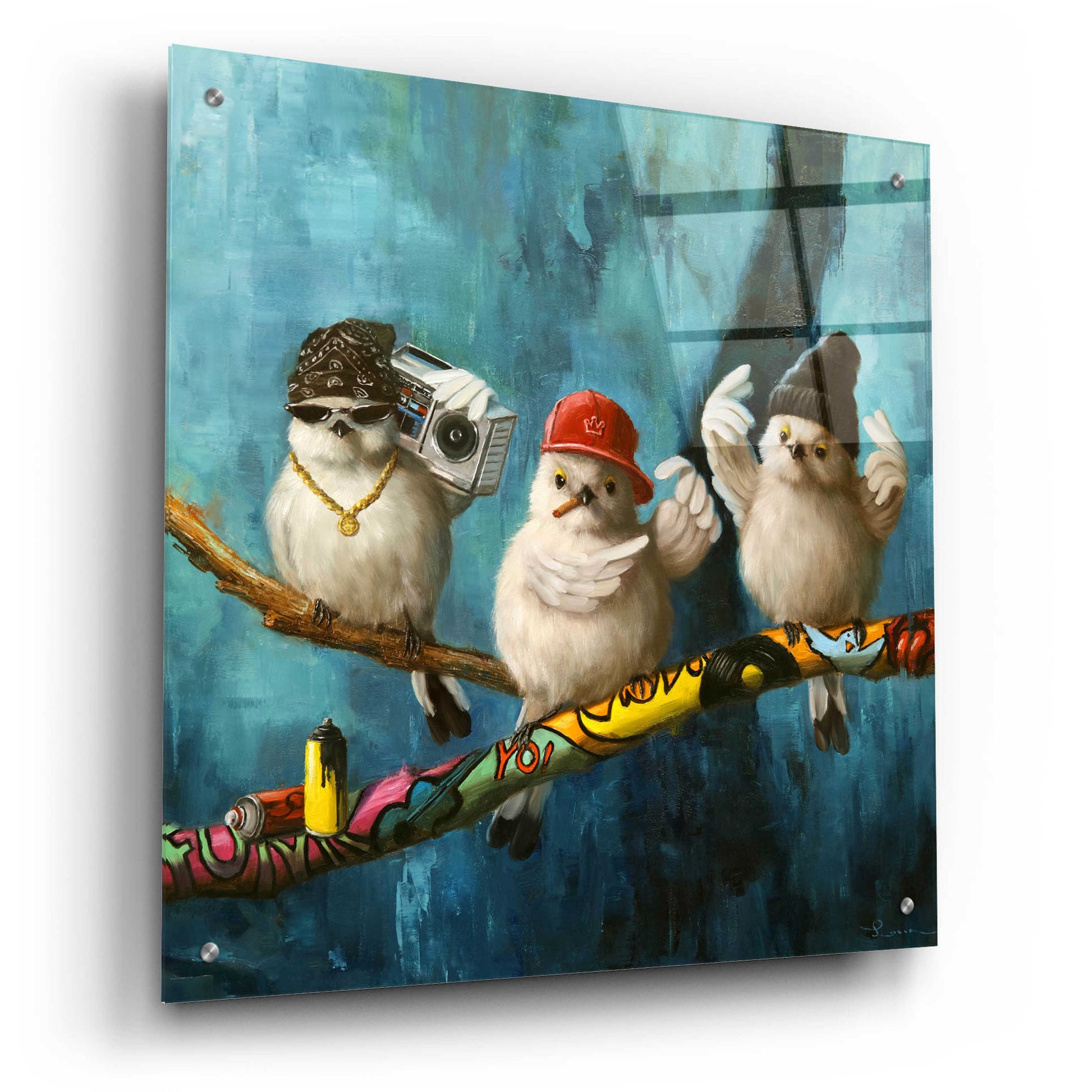 Epic Art 'Birdz in da Hood No. 2' by Lucia Heffernan,24x24