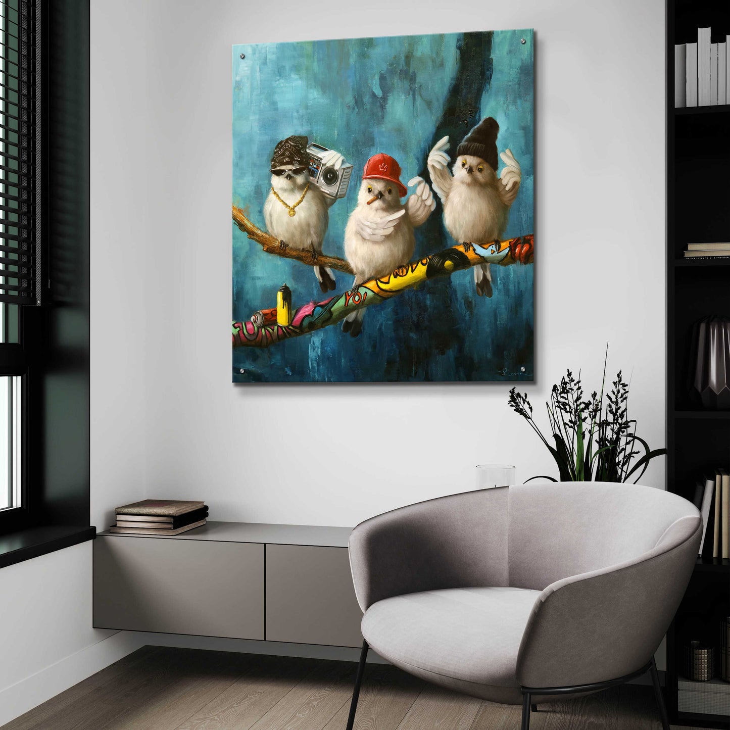 Epic Art 'Birdz in da Hood No. 2' by Lucia Heffernan,36x36