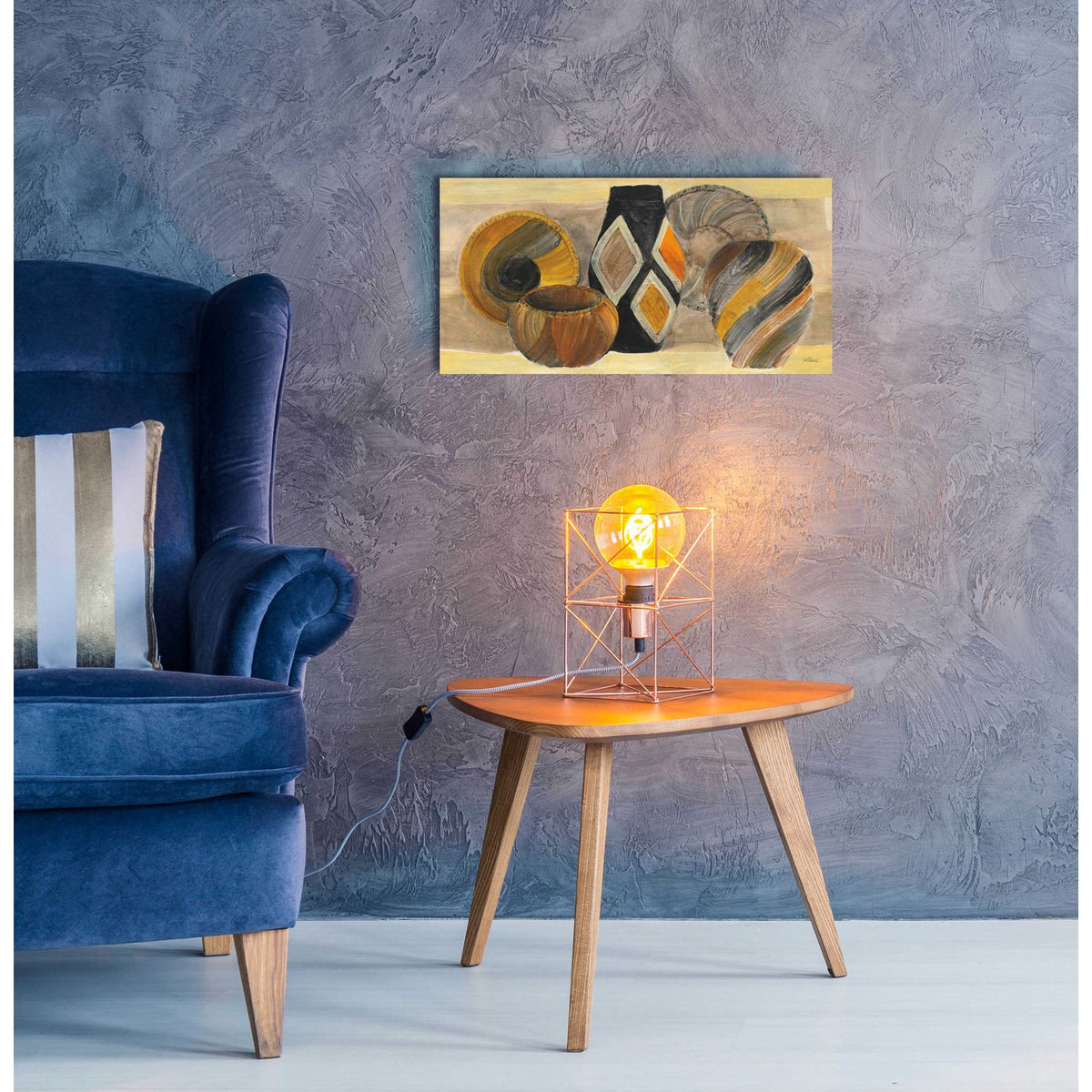 Swirling Still Life by Albena Hristova - 24x12 acrylic wall art in a room