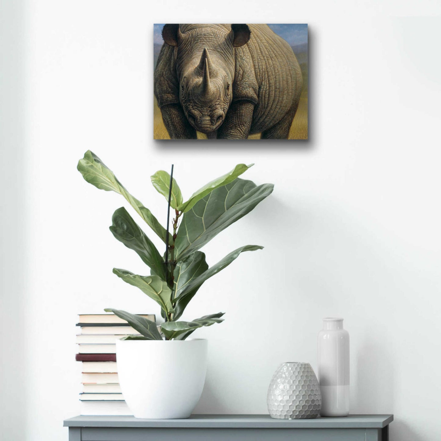 Epic Art 'Rhinos' by Dan Craig, Acrylic Glass Wall Art,16x12