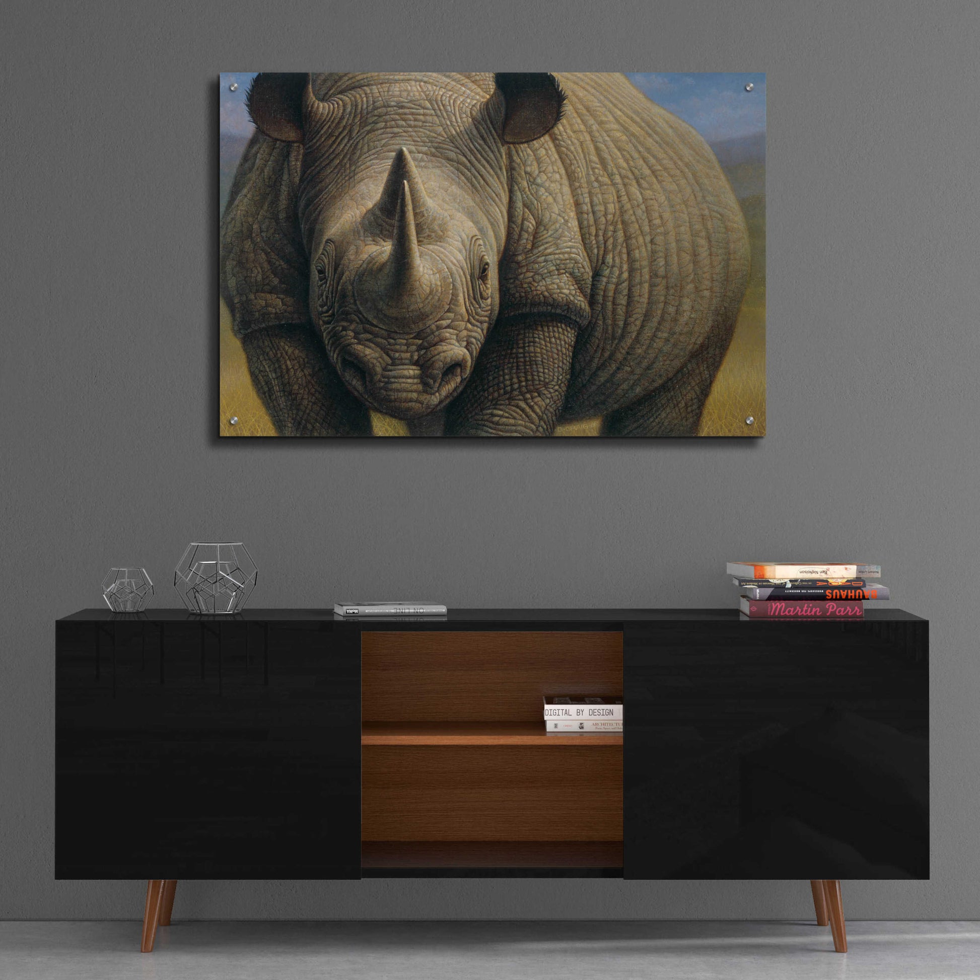 Epic Art 'Rhinos' by Dan Craig, Acrylic Glass Wall Art,36x24
