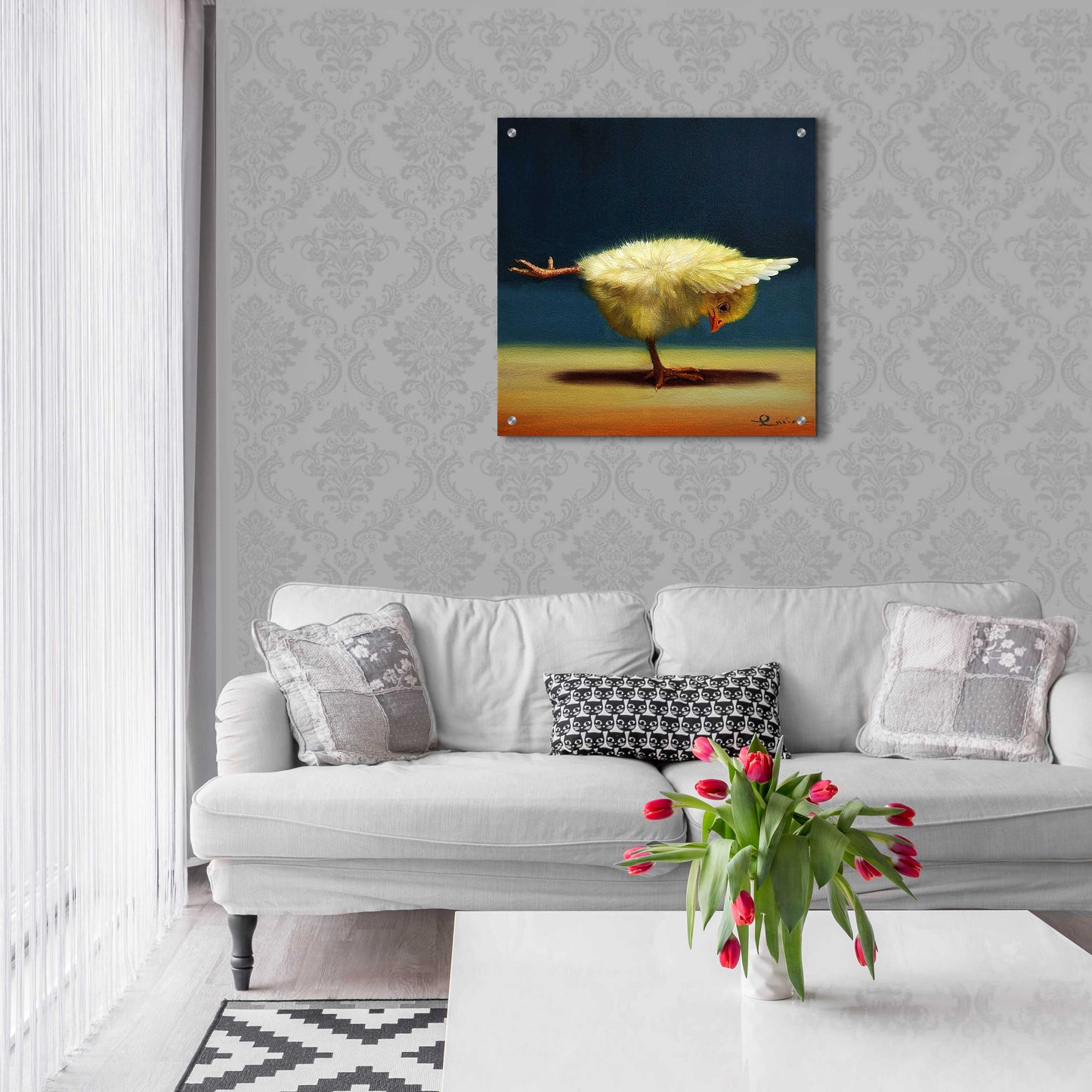 Epic Art 'Yoga Chick Balancing Beam' by Lucia Heffernan,24x24