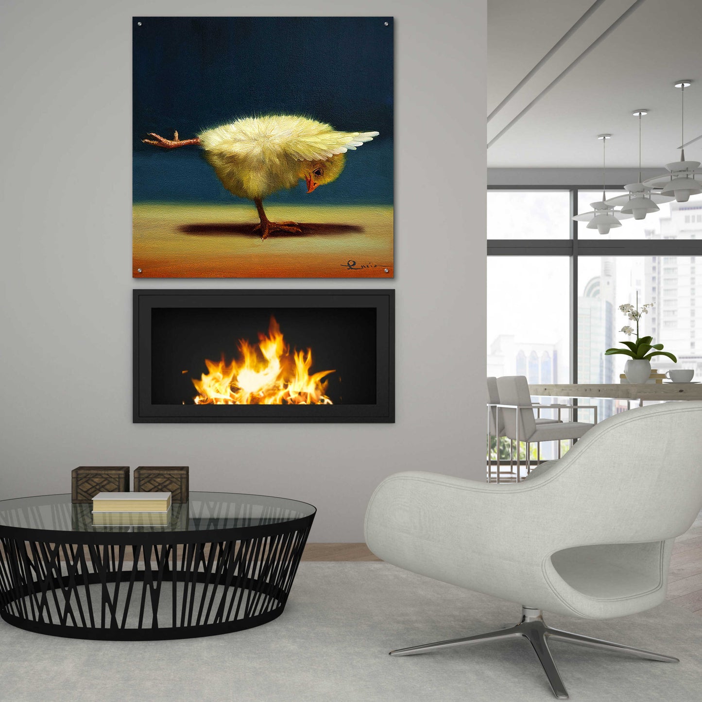 Epic Art 'Yoga Chick Balancing Beam' by Lucia Heffernan,36x36