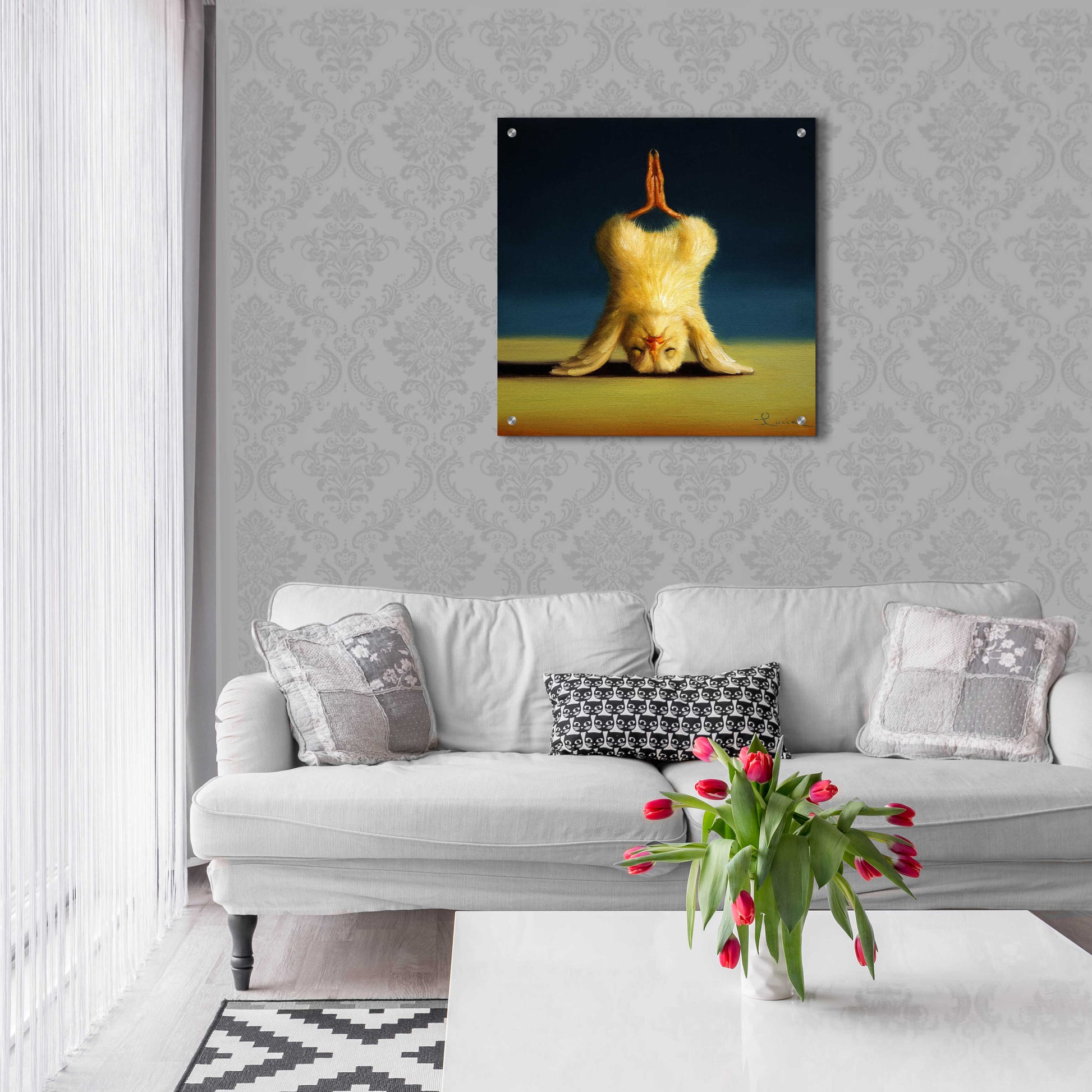 Epic Art 'Yoga Chick Lotus Headstand' by Lucia Heffernan,24x24