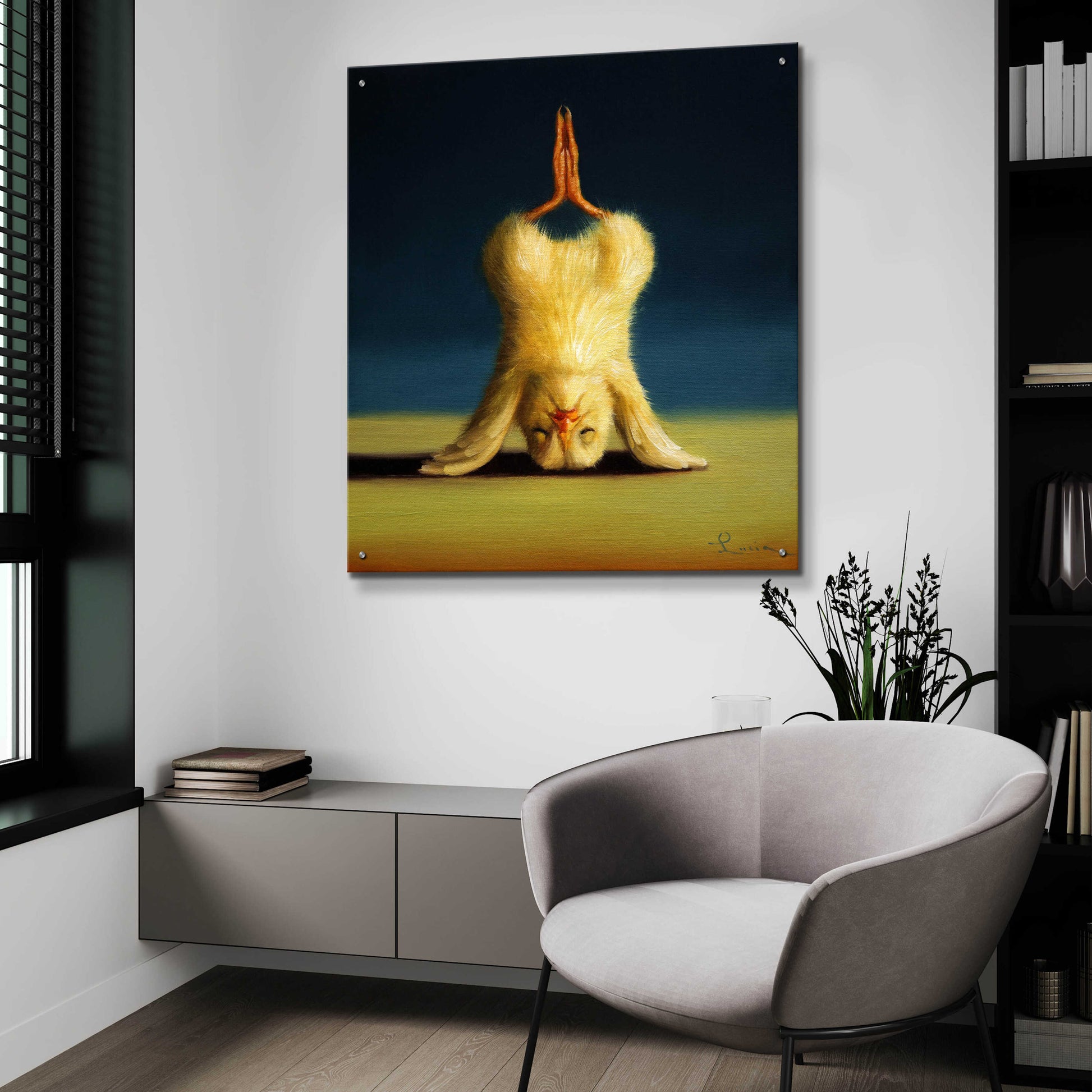 Epic Art 'Yoga Chick Lotus Headstand' by Lucia Heffernan,36x36