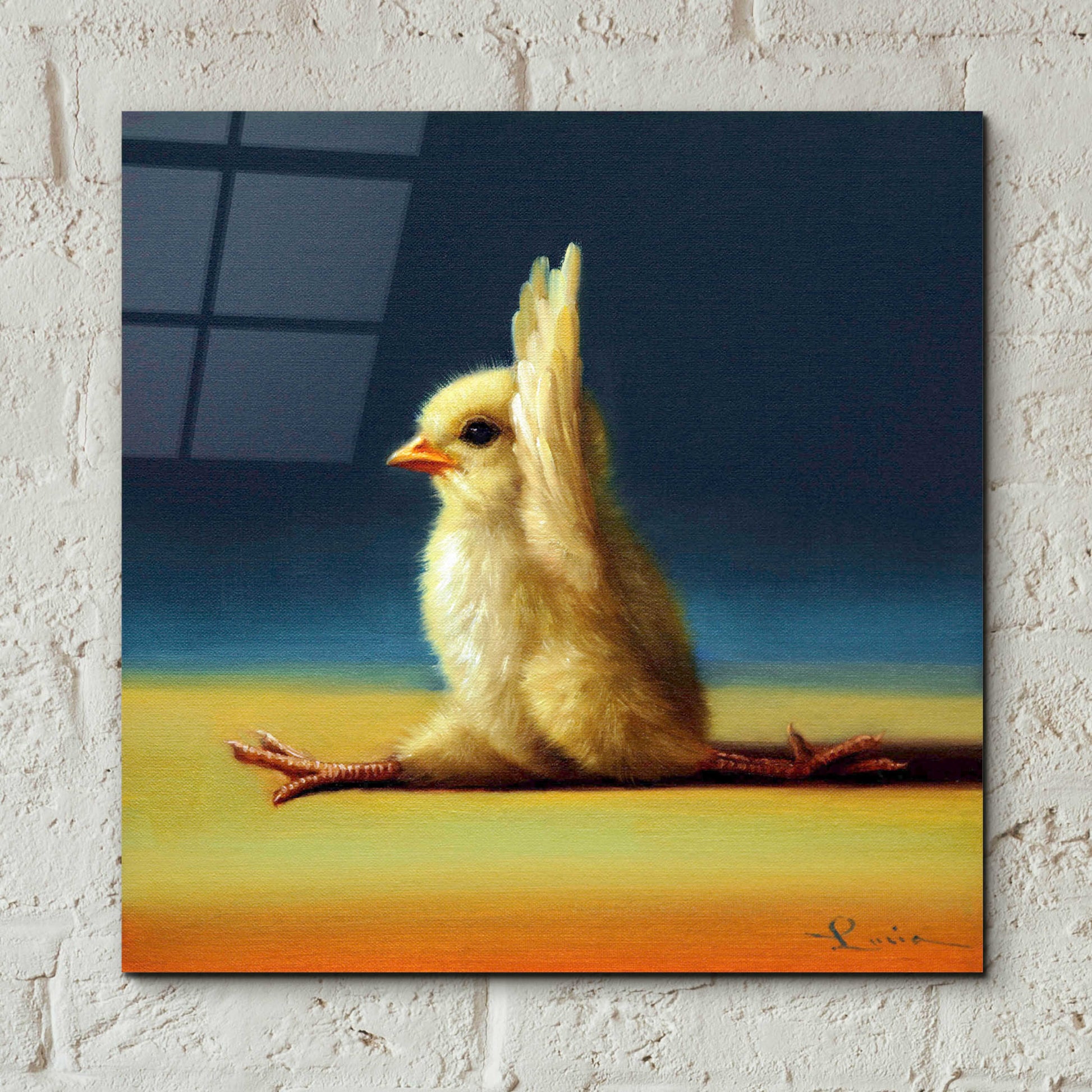 Epic Art 'Yoga Chick Monkey Pose' by Lucia Heffernan,12x12