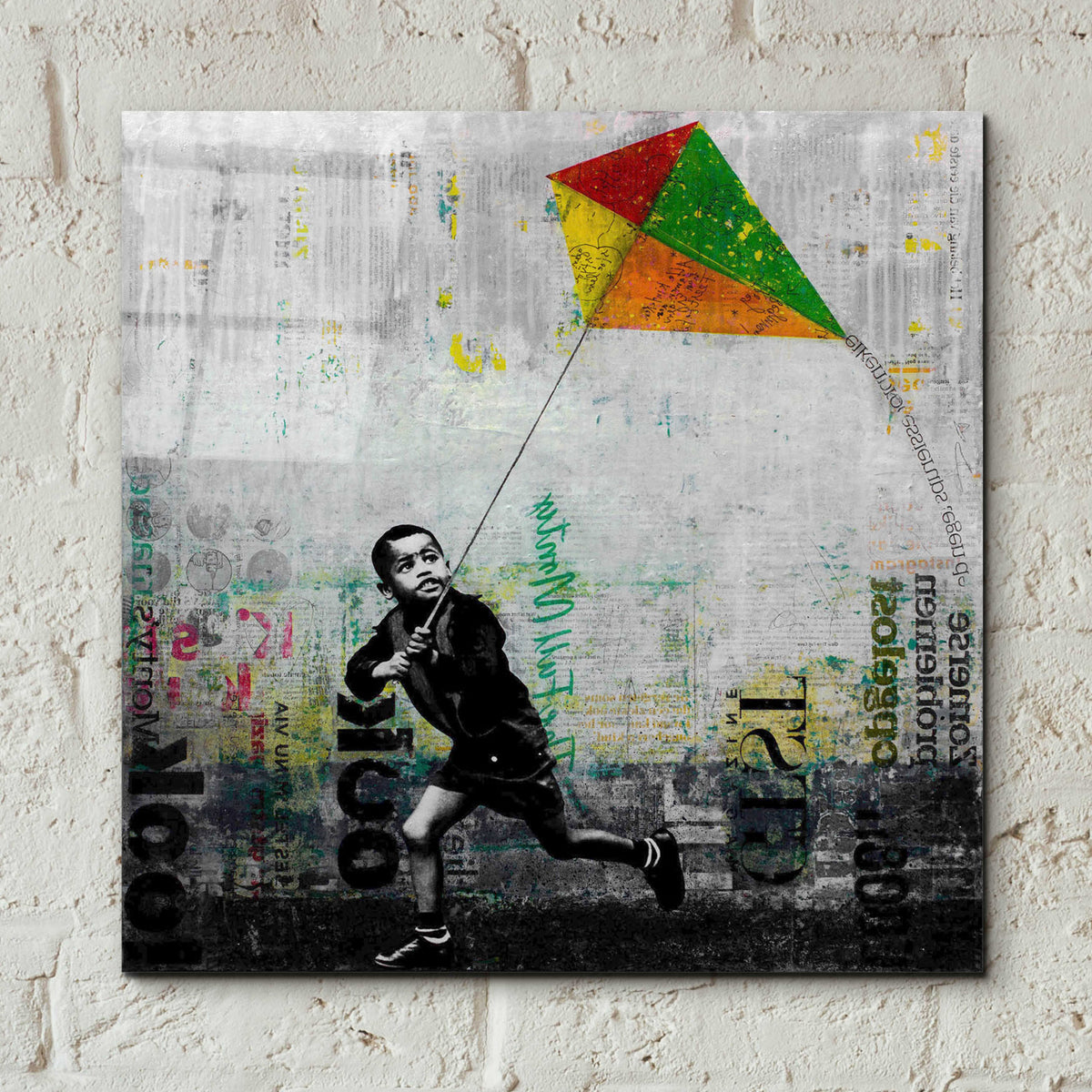 Epic Art 'KID WITH KITE' by DB Waterman,12x12