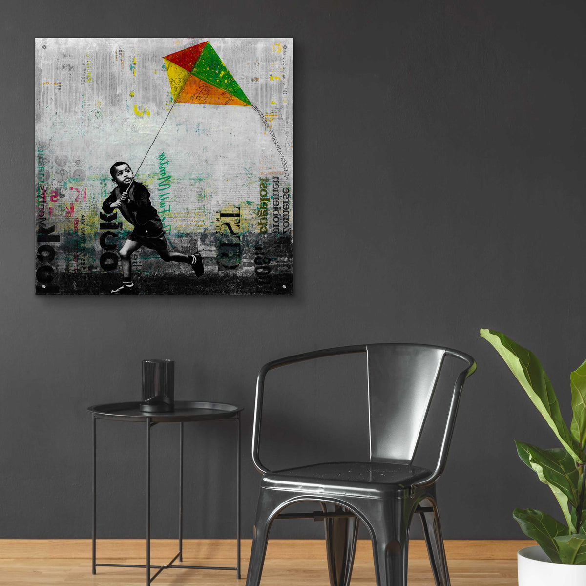 Epic Art 'KID WITH KITE' by DB Waterman,36x36