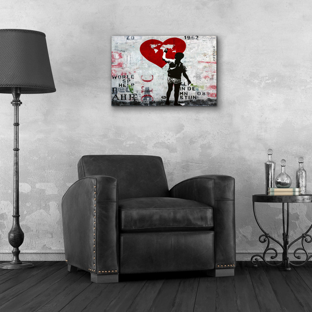 Epic Art 'ONLY ONE WORLD' by DB Waterman,24x16