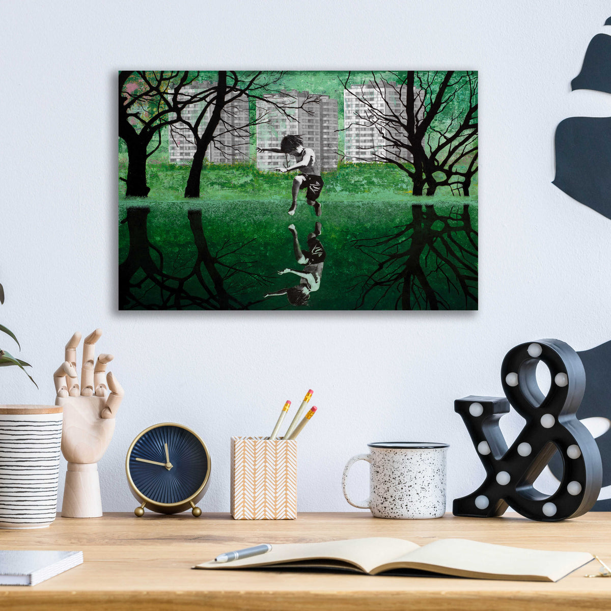 Epic Art 'THE GREEN POND' by DB Waterman,16x12