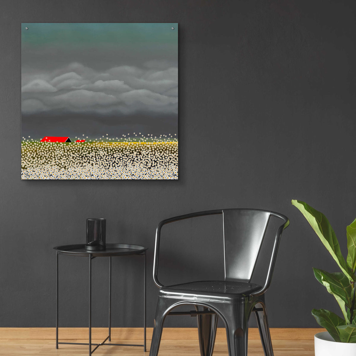 Epic Art 'THE RED ROOF' by DB Waterman,36x36