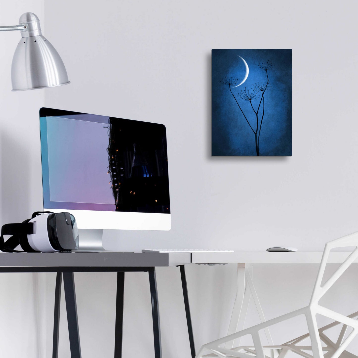 Epic Art 'Blue Crescent Moon' by Philippe Sainte-Laudy, Acrylic Glass Wall Art,12x16