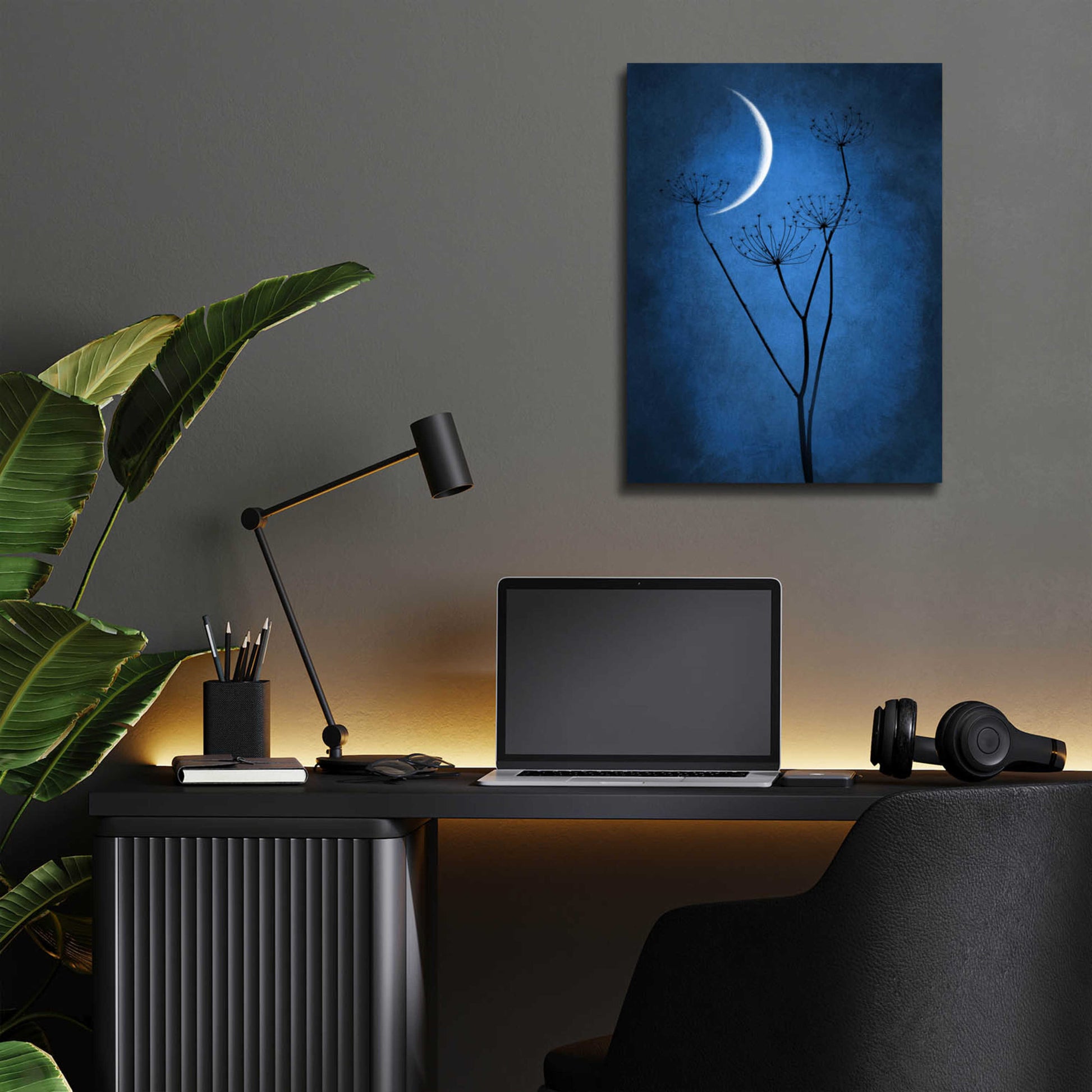 Epic Art 'Blue Crescent Moon' by Philippe Sainte-Laudy, Acrylic Glass Wall Art,12x16