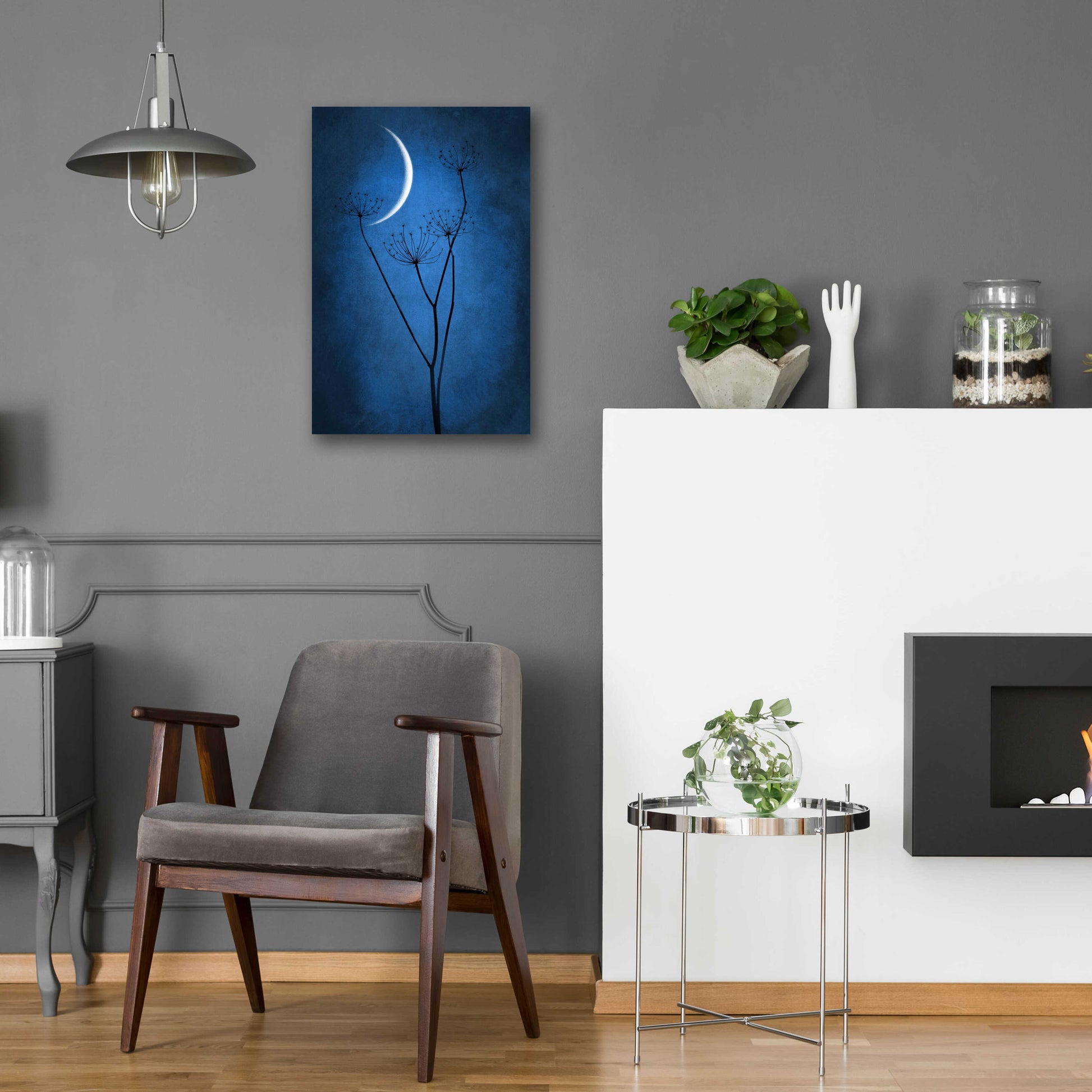 Epic Art 'Blue Crescent Moon' by Philippe Sainte-Laudy, Acrylic Glass Wall Art,16x24