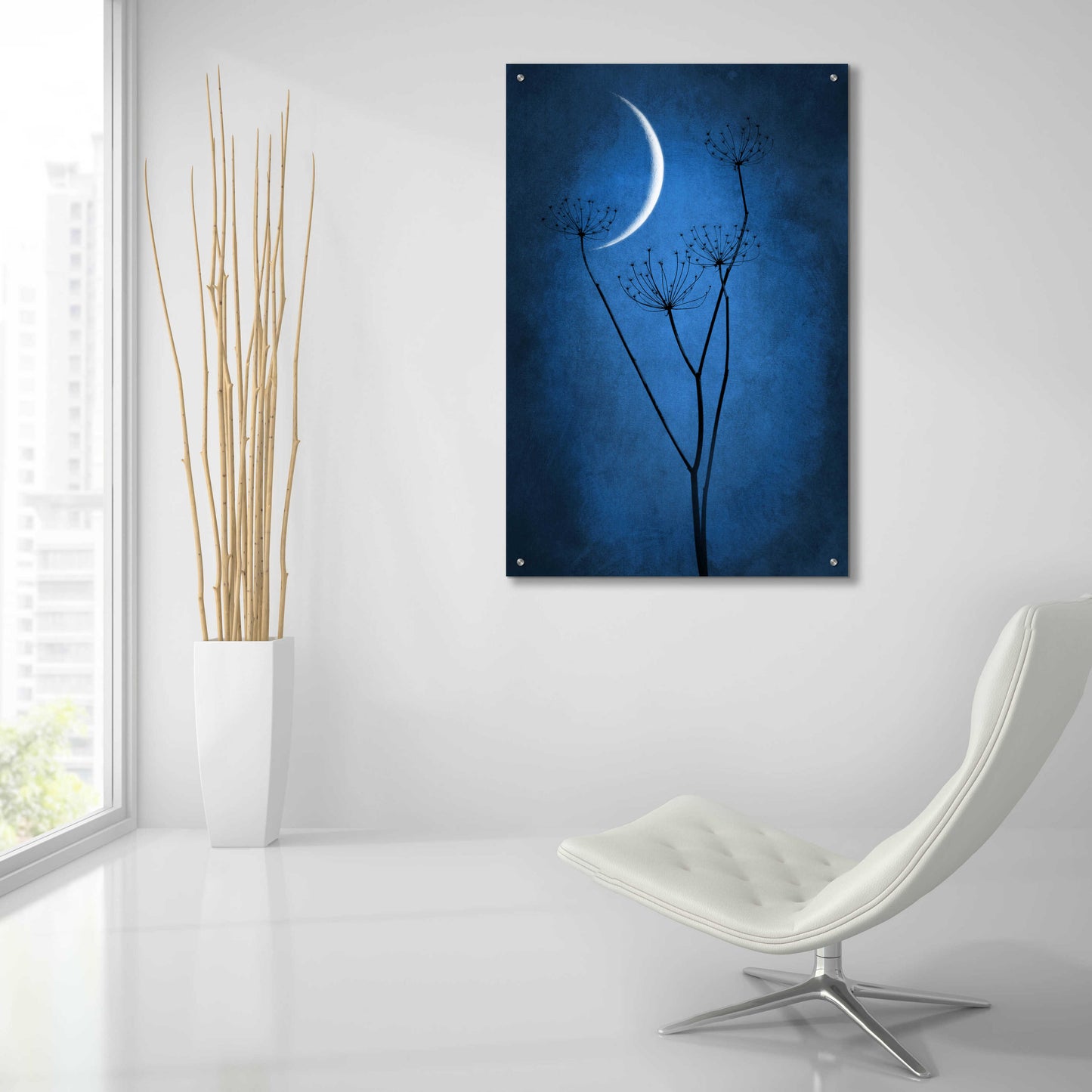 Epic Art 'Blue Crescent Moon' by Philippe Sainte-Laudy, Acrylic Glass Wall Art,24x36