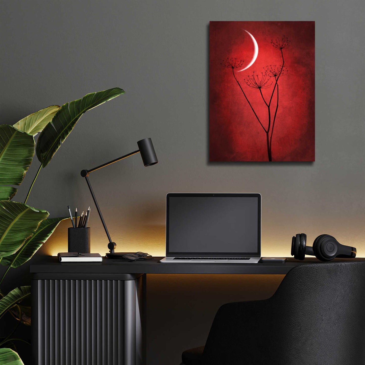 Epic Art 'Red Crescent Moon' by Philippe Sainte-Laudy, Acrylic Glass Wall Art,12x16