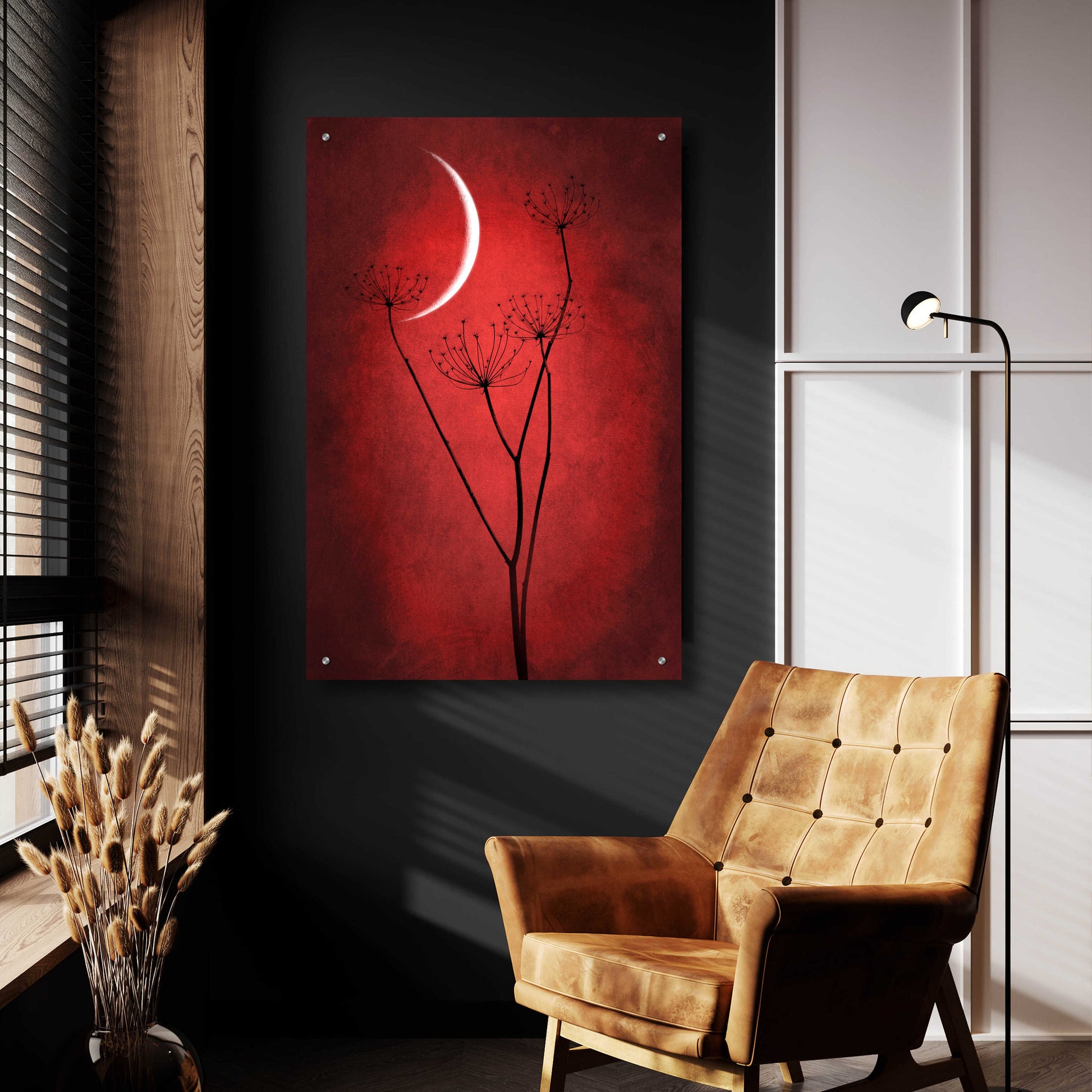 Epic Art 'Red Crescent Moon' by Philippe Sainte-Laudy, Acrylic Glass Wall Art,24x36