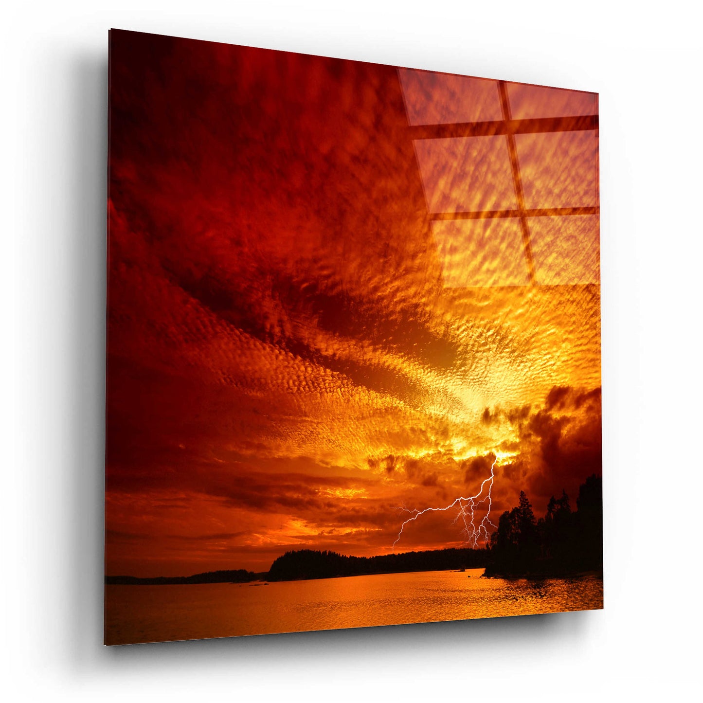 Epic Art 'Red Storm' by Philippe Sainte-Laudy, Acrylic Glass Wall Art,12x12