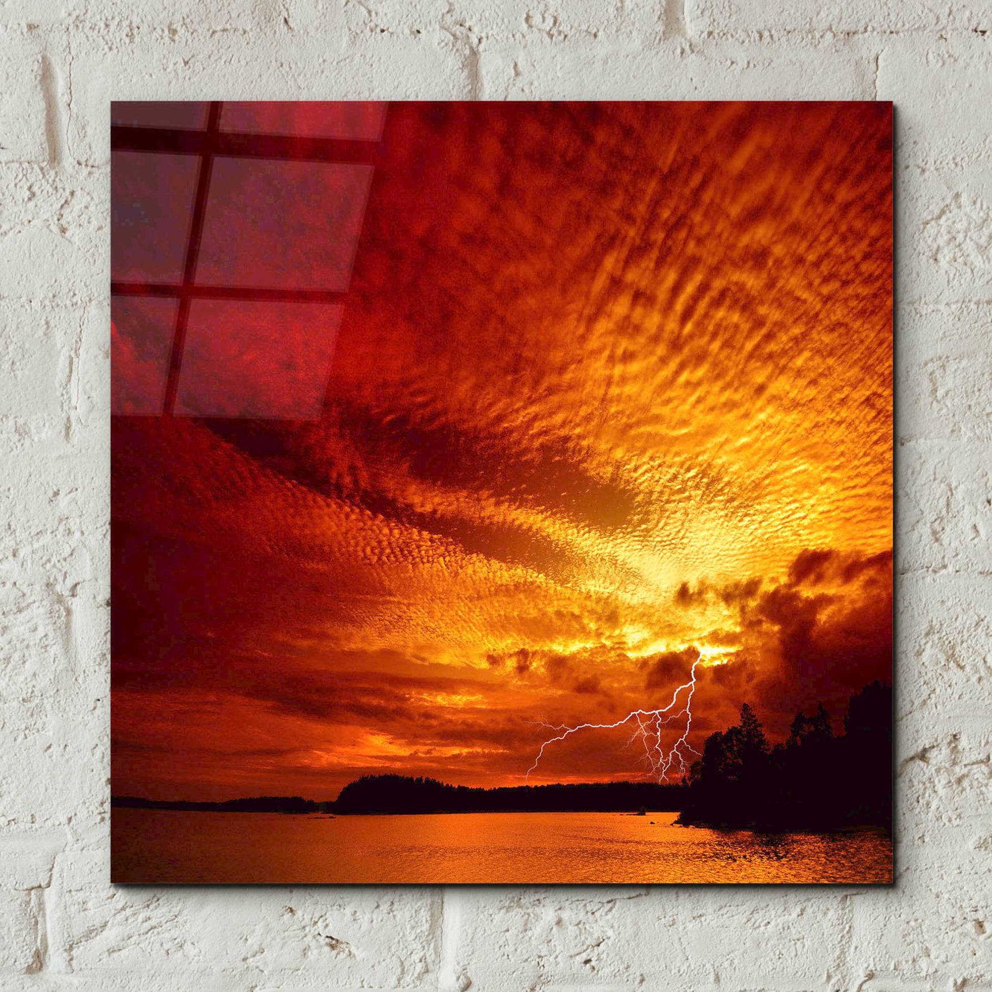 Epic Art 'Red Storm' by Philippe Sainte-Laudy, Acrylic Glass Wall Art,12x12