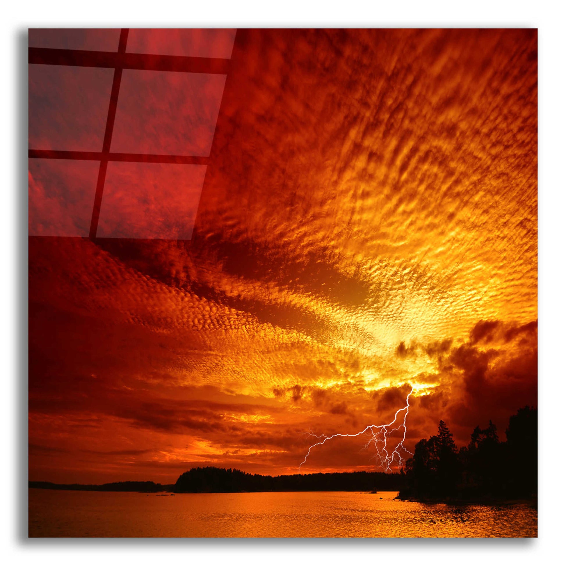 Epic Art 'Red Storm' by Philippe Sainte-Laudy, Acrylic Glass Wall Art,12x12