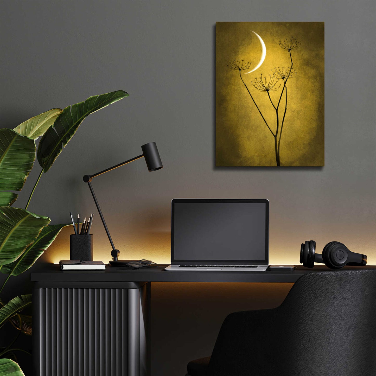 Epic Art 'Yellow Crescent Moon' by Philippe Sainte-Laudy, Acrylic Glass Wall Art,12x16