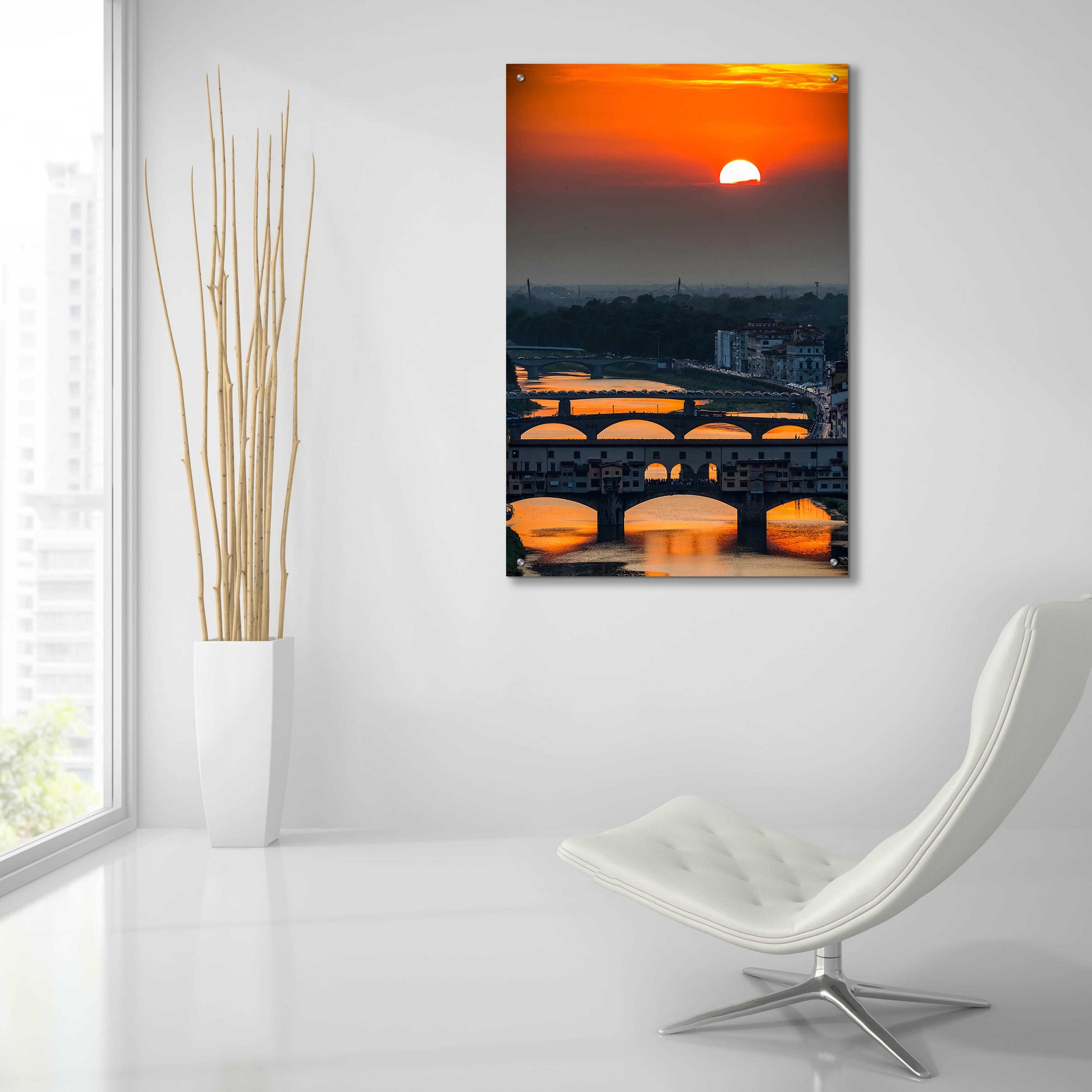 Epic Art 'Crimson sky' by Giuseppe Torre, Acrylic Glass Wall Art,24x36