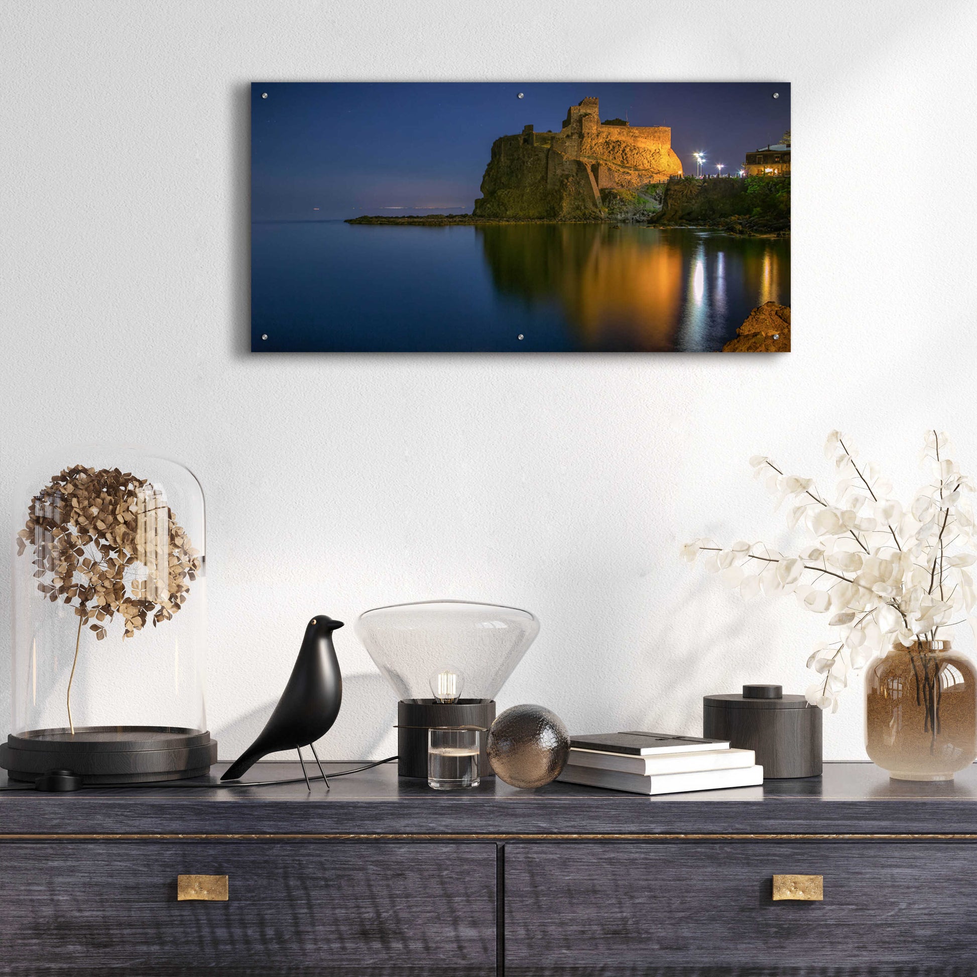 Epic Art 'Reflections' by Giuseppe Torre, Acrylic Glass Wall Art,48x24