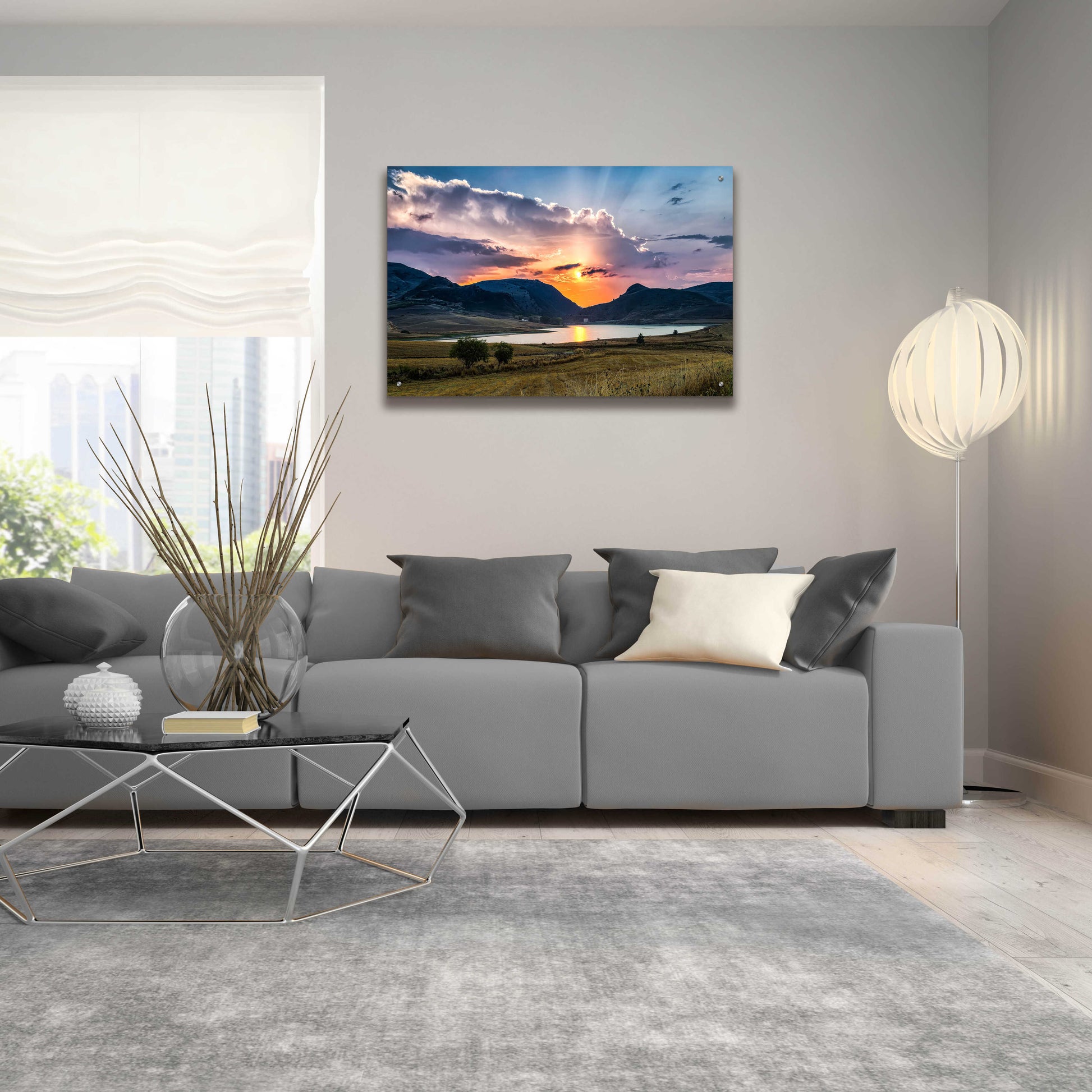 Epic Art 'Sunrays' by Giuseppe Torre, Acrylic Glass Wall Art,36x24