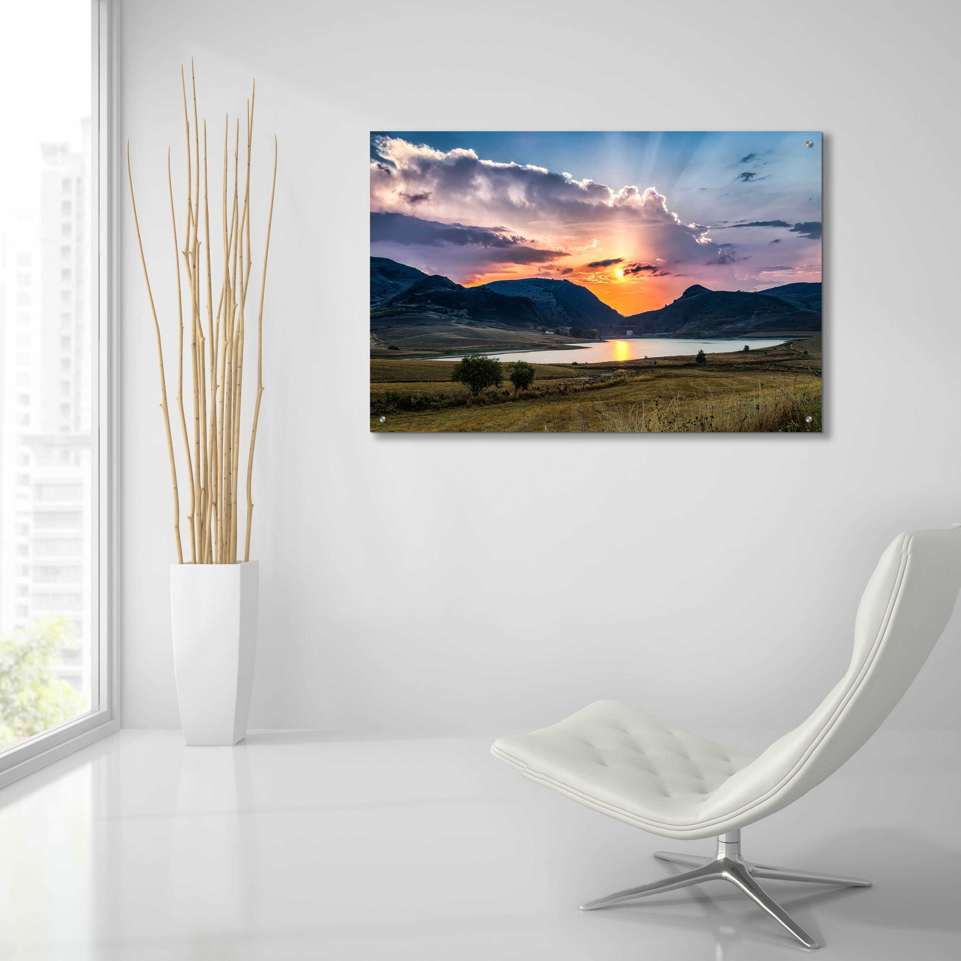 Epic Art 'Sunrays' by Giuseppe Torre, Acrylic Glass Wall Art,36x24