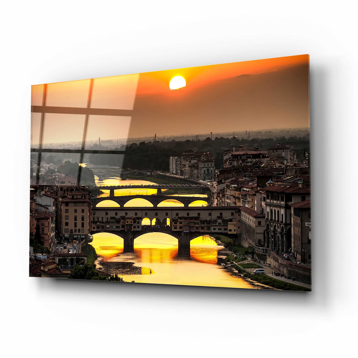 Epic Art 'Sunset in Florence' by Giuseppe Torre, Acrylic Glass Wall Art,16x12