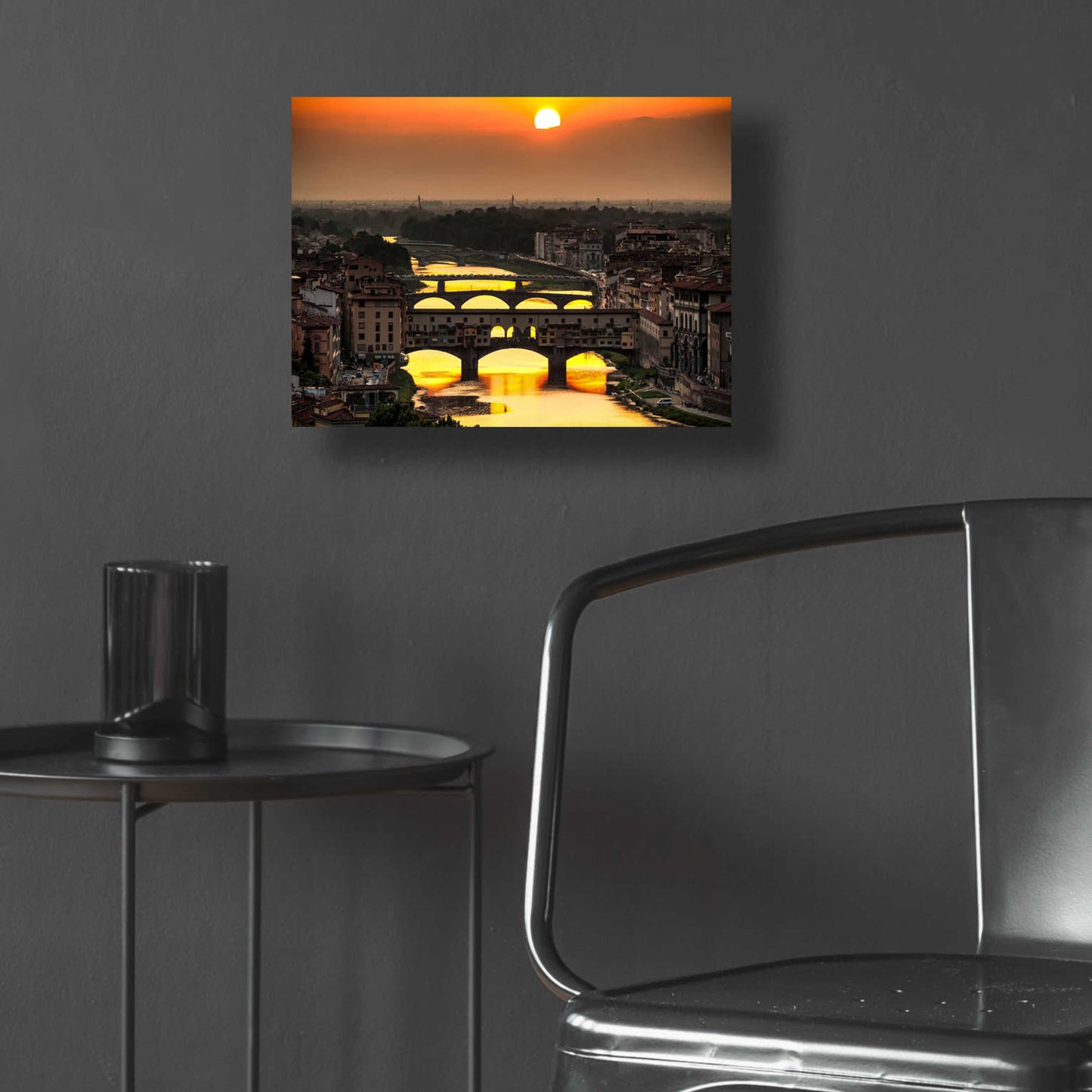 Epic Art 'Sunset in Florence' by Giuseppe Torre, Acrylic Glass Wall Art,16x12