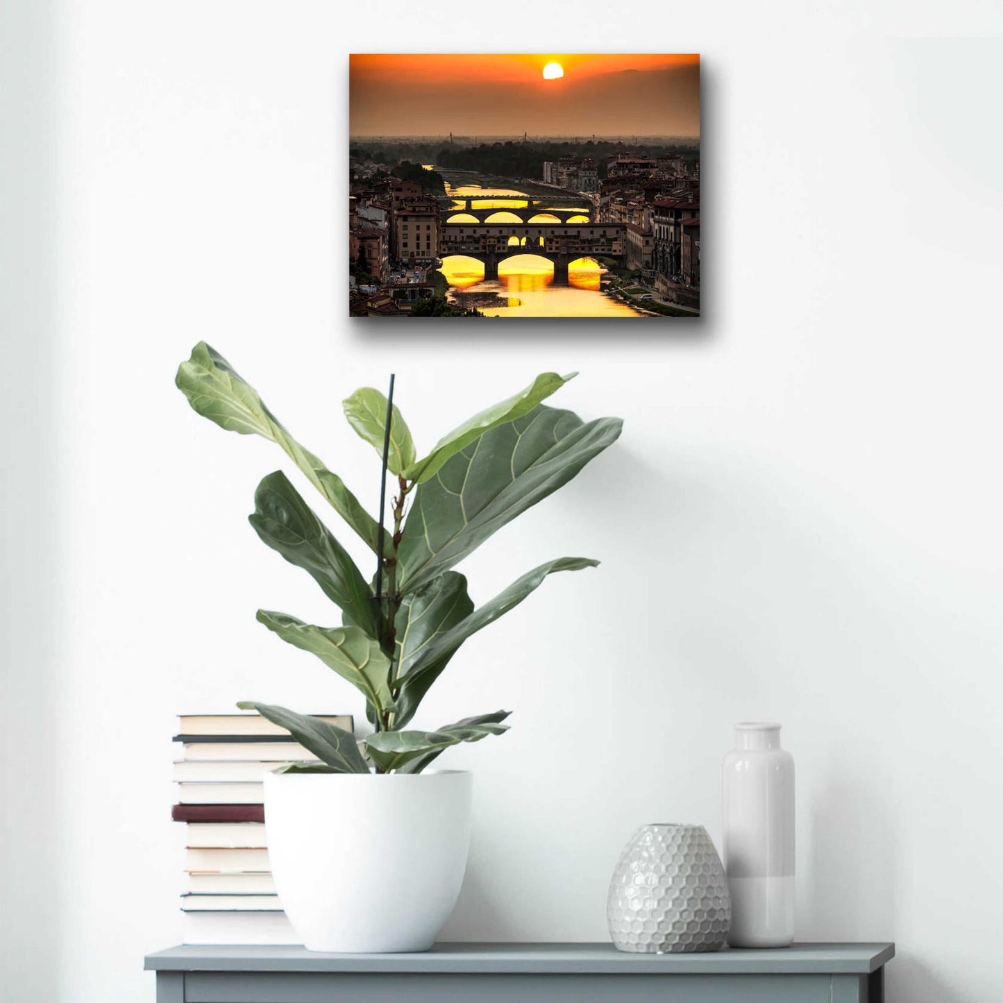 Epic Art 'Sunset in Florence' by Giuseppe Torre, Acrylic Glass Wall Art,16x12